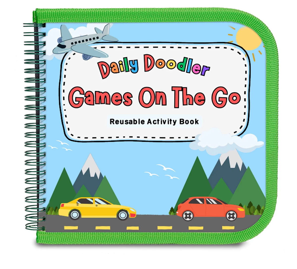 Daily Doodler Reusable Activity Book-Games on the Go, Includes 4 Wonder Stix