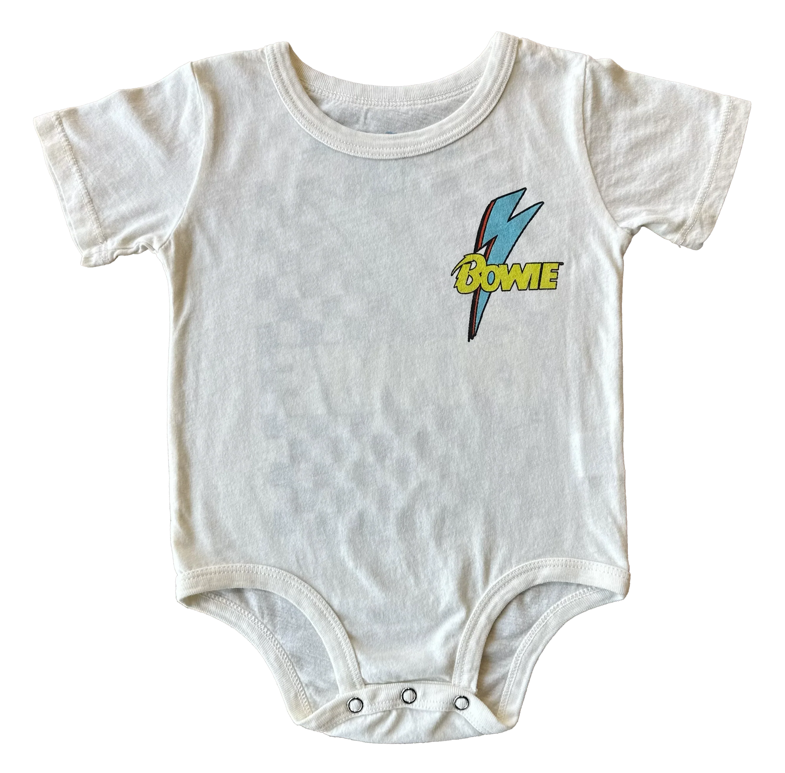 David Bowie Checkered Bolt Onesie - Vintage white - Twinkle Twinkle Little One