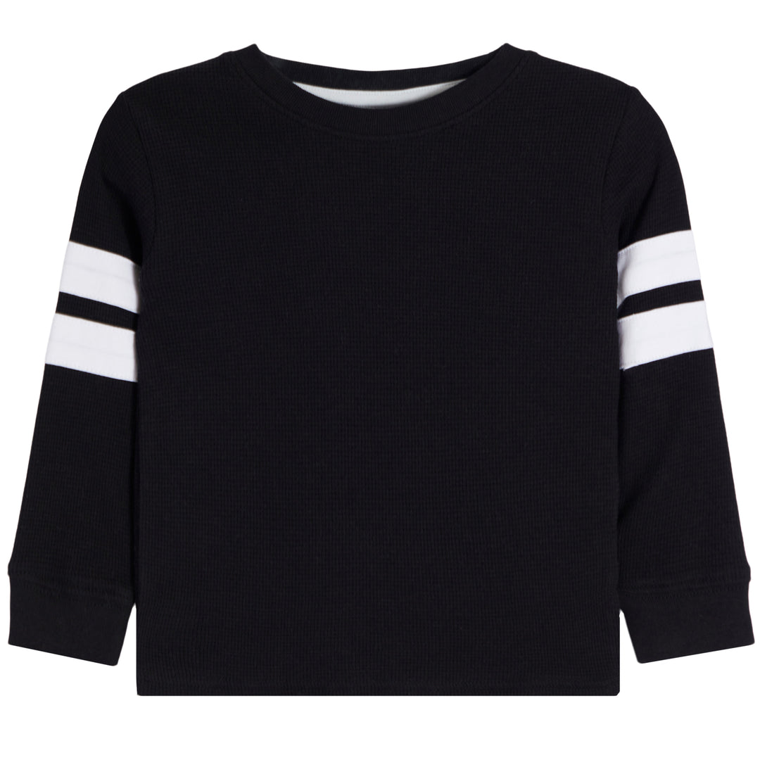 Mish Black With White Stripe Thermal Top - Twinkle Twinkle Little One