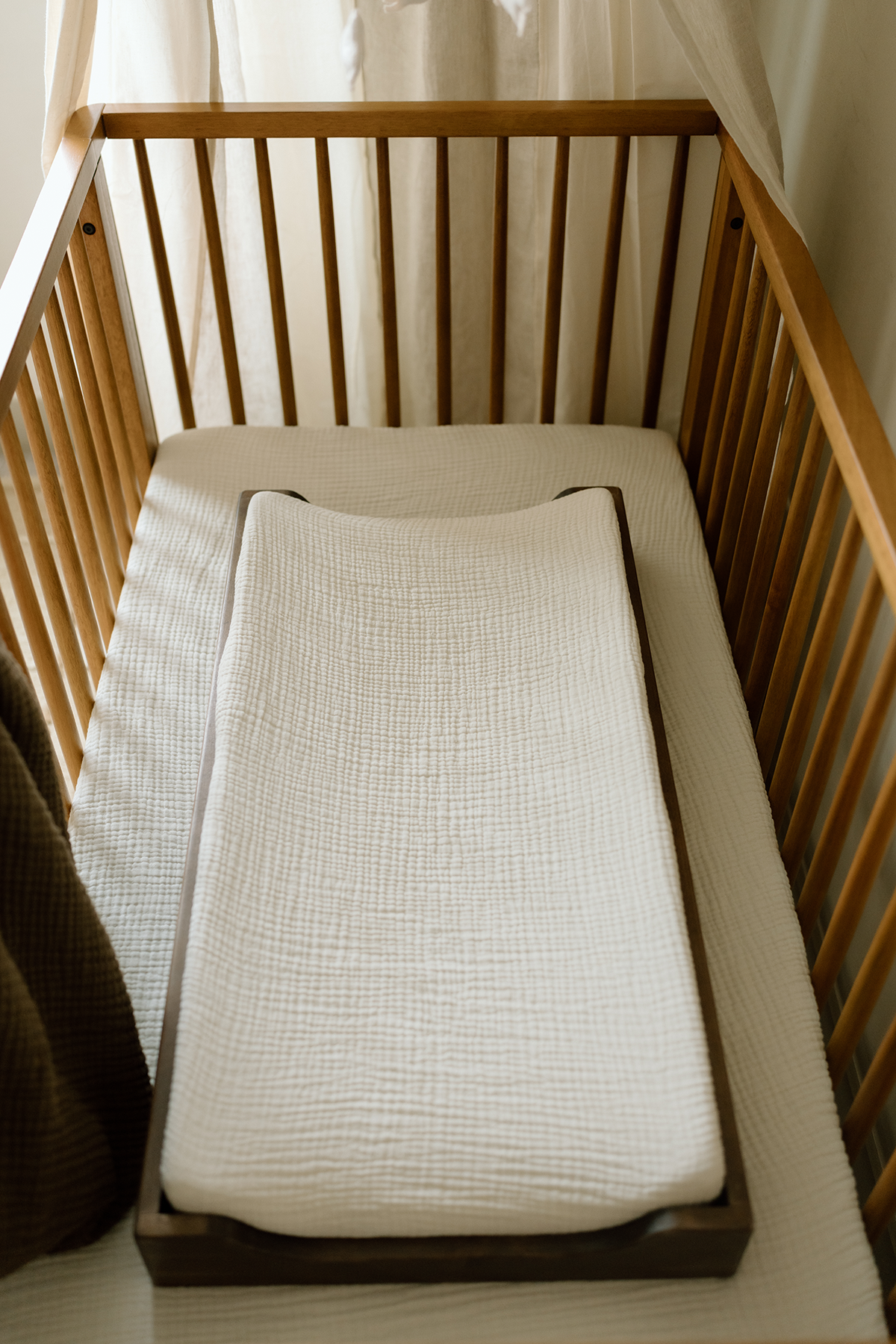 'Eggshell' Cream Changing Pad Cover - Twinkle Twinkle Little One