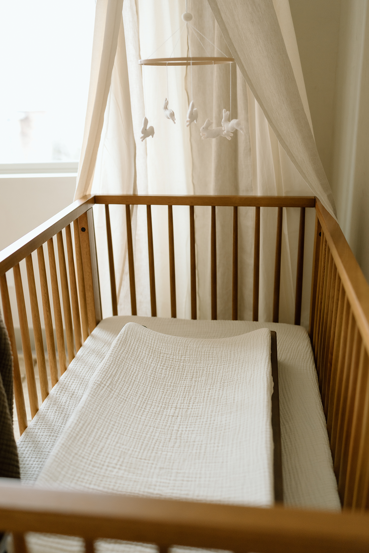 'Eggshell' Cream Changing Pad Cover - Twinkle Twinkle Little One