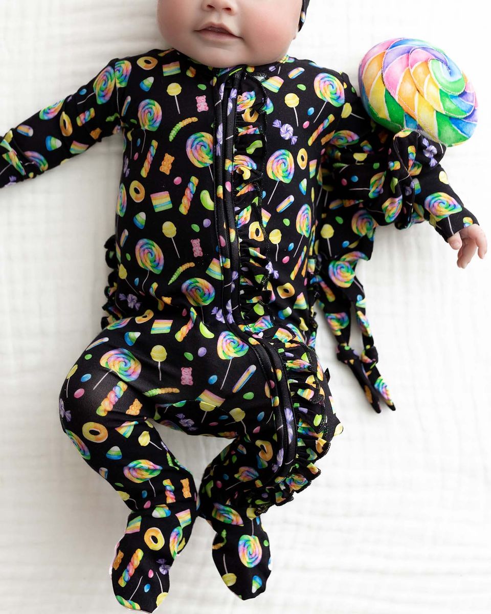 Ella Ruffled Zippered Footie - Twinkle Twinkle Little One