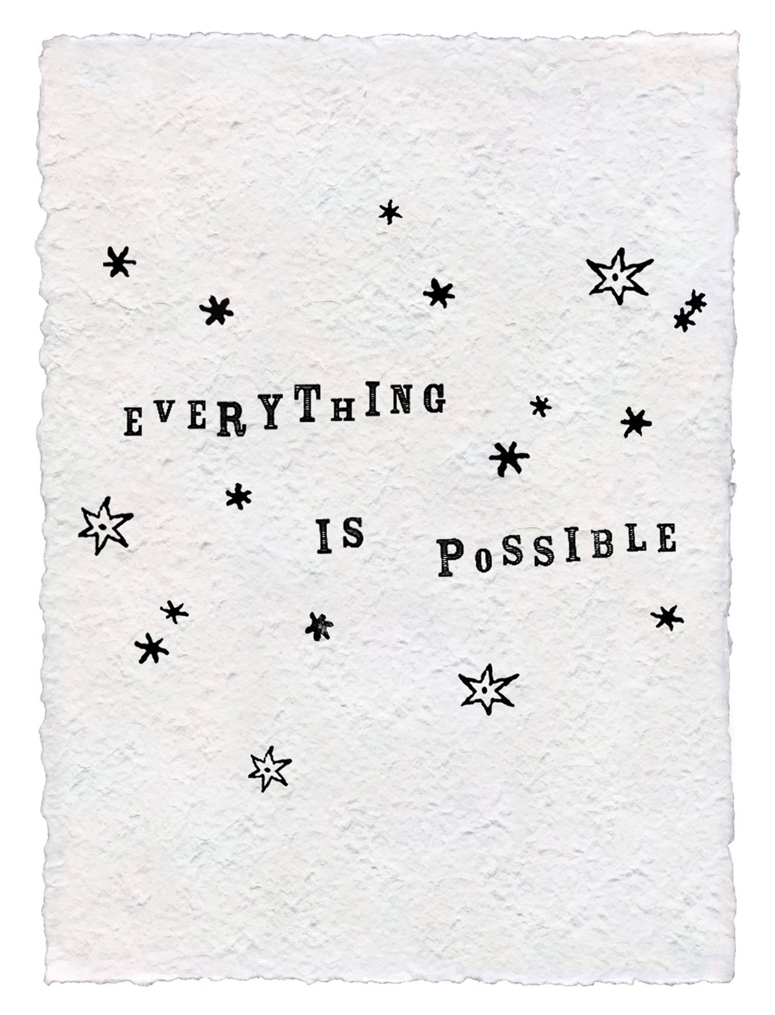Handmade Paper Print Everything is Possible - Twinkle Twinkle Little One