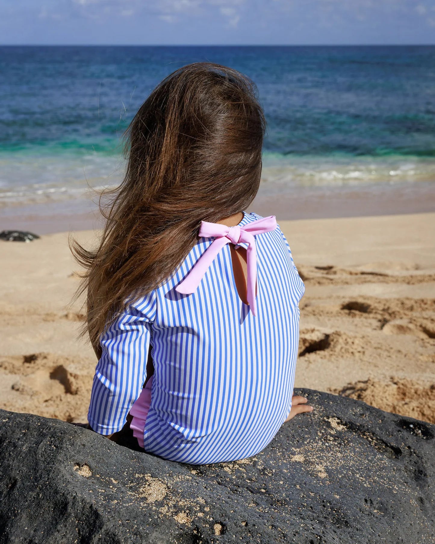 Coastal Cutie One-Piece Rashguard - Marina Stripe