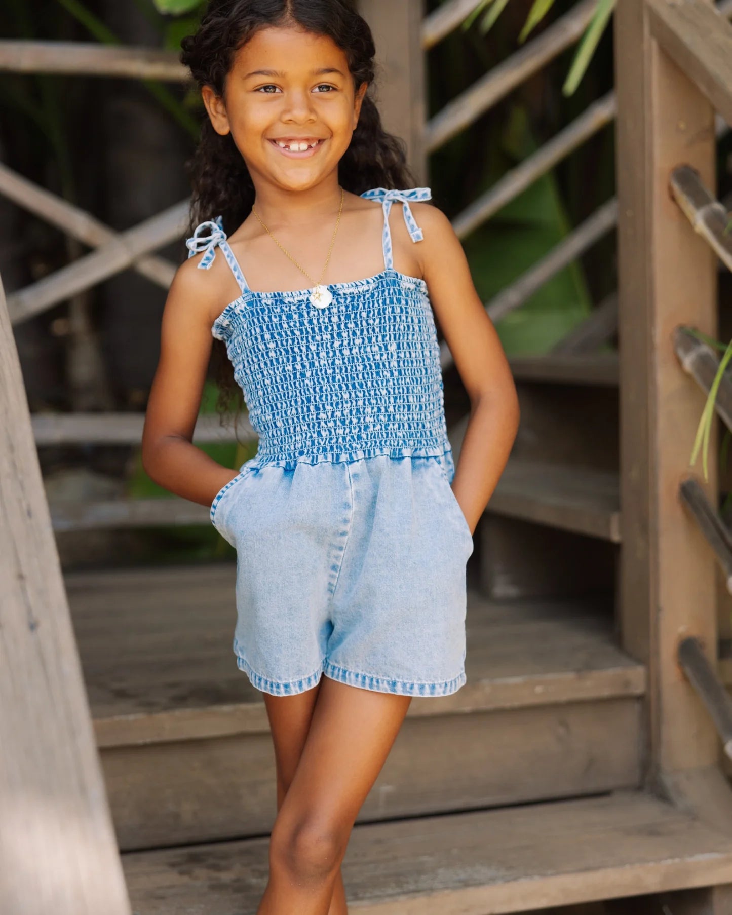 Brunch Club Romper - Denim