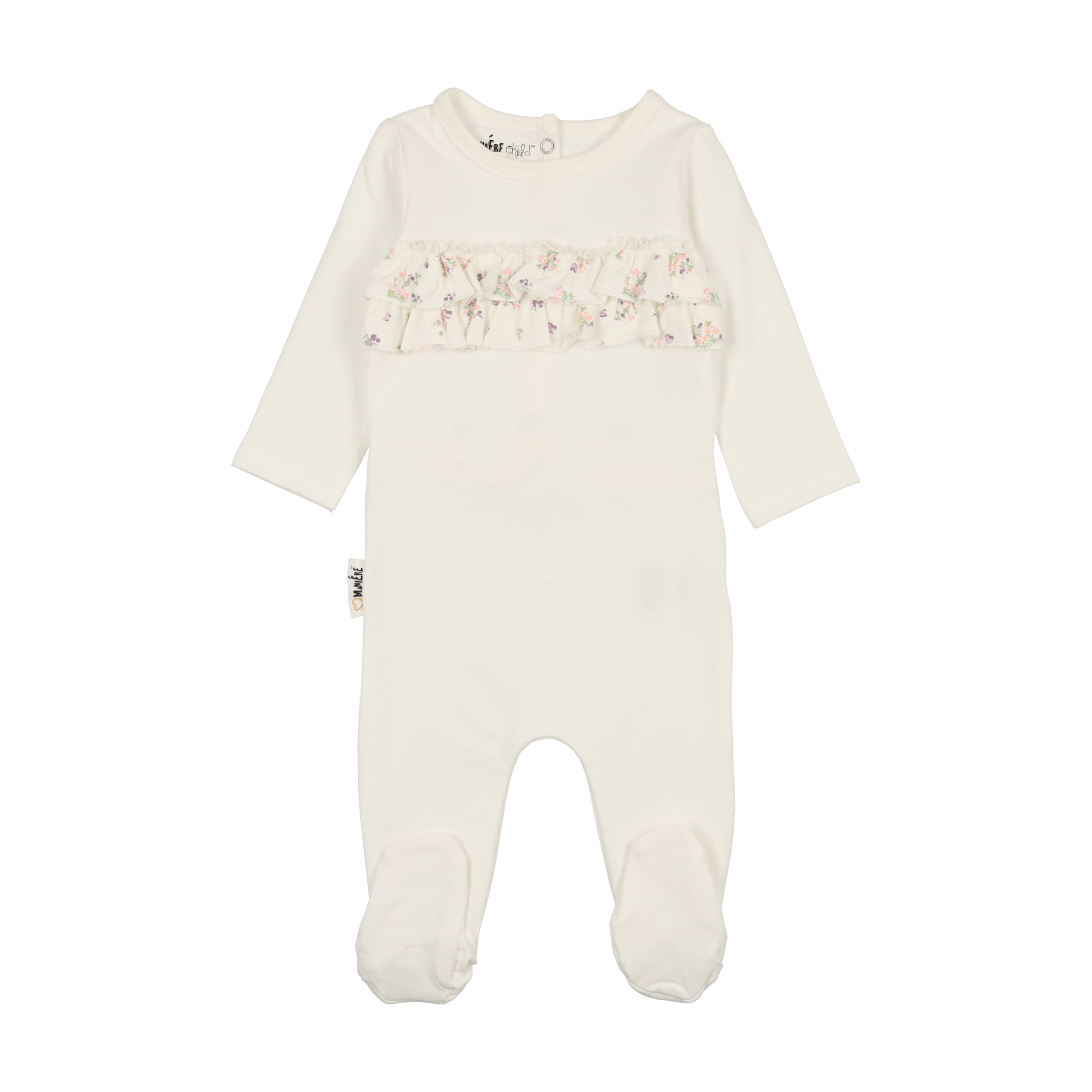 Floral Ruffle Footie - Twinkle Twinkle Little One