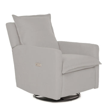Floor Model: Flynn Swivel Gliding Power Recliner Boucle Smoke - Twinkle Twinkle Little One