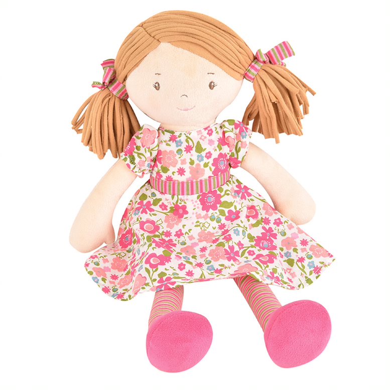Fran Light Brown Hair with Dark Pink & Green Dress - Twinkle Twinkle Little One