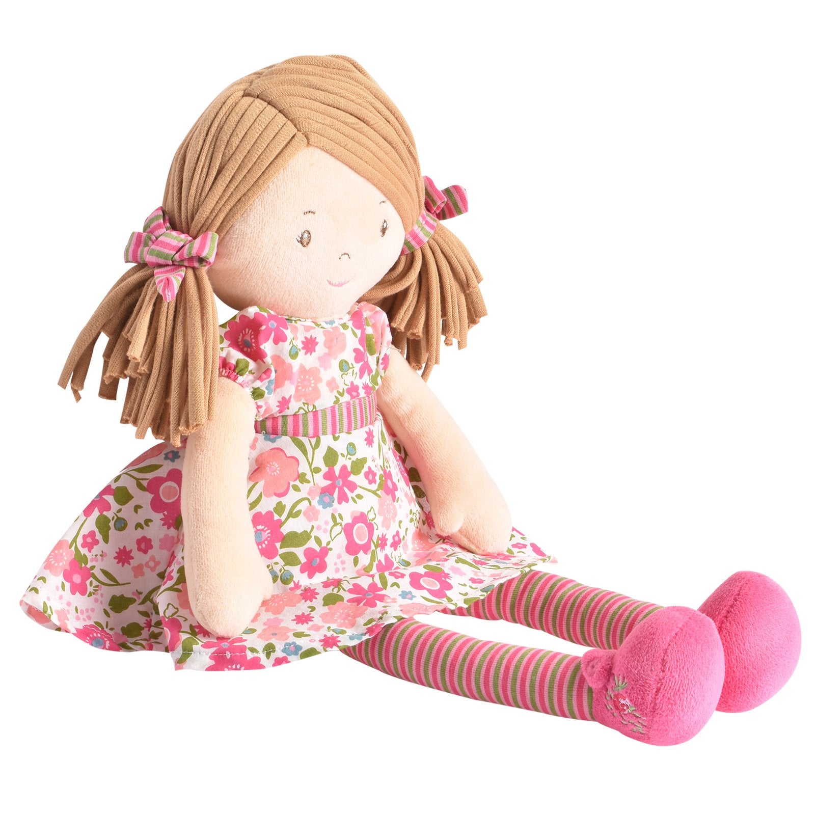Fran Light Brown Hair with Dark Pink & Green Dress - Twinkle Twinkle Little One