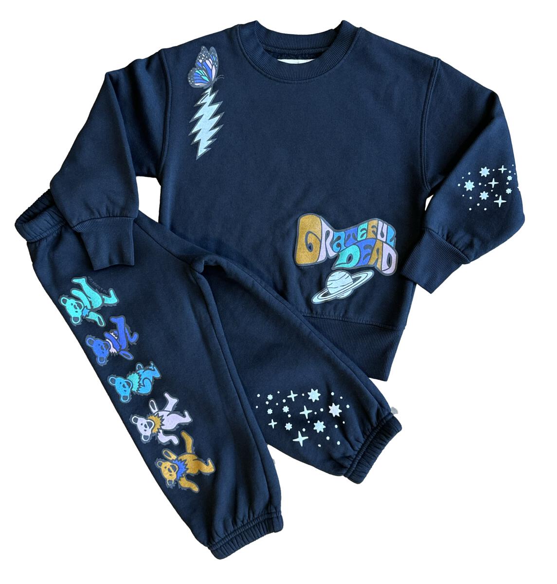 Grateful Dead Moon Black Fleece Crewneck - Twinkle Twinkle Little One