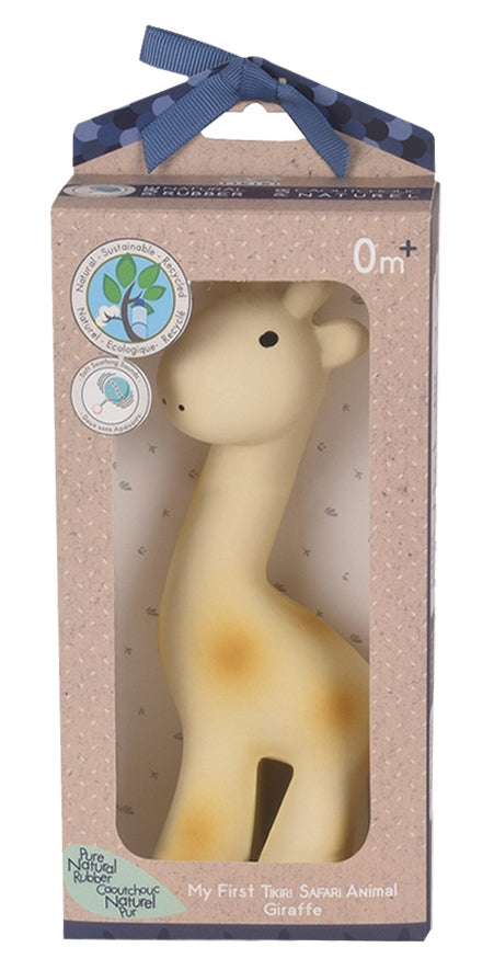 Giraffe Natural Organic Rubber Teether, Rattle & Bath Toy - Twinkle Twinkle Little One