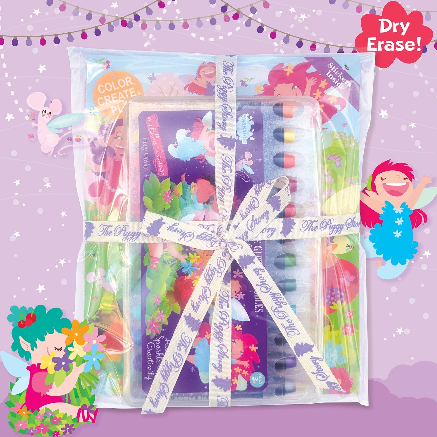 Glitter Fairy Dry Erase Coloring Gift Set - Twinkle Twinkle Little One