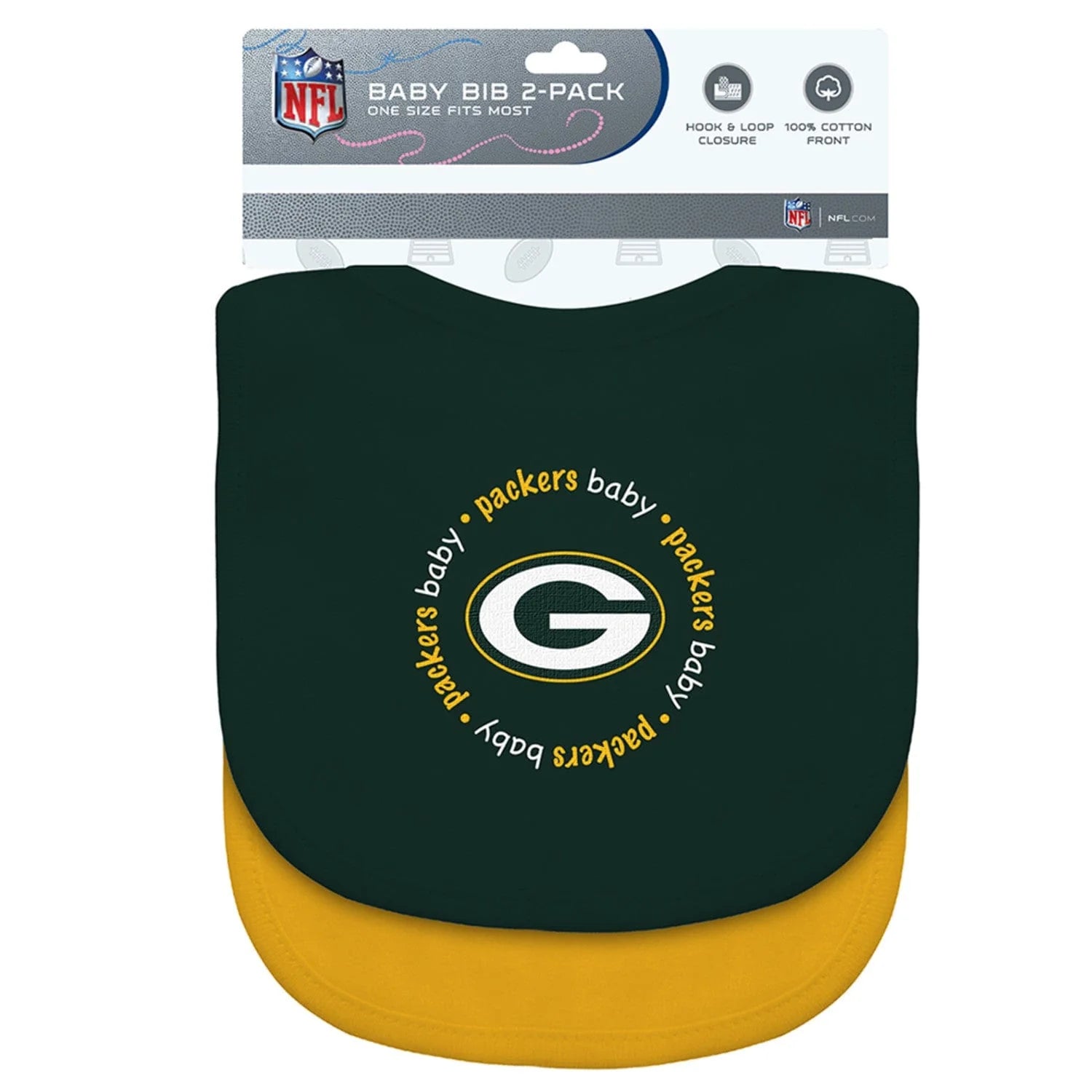 Green Bay Packers - Baby Bibs 2-Pack - Green & Yellow - Twinkle Twinkle Little One