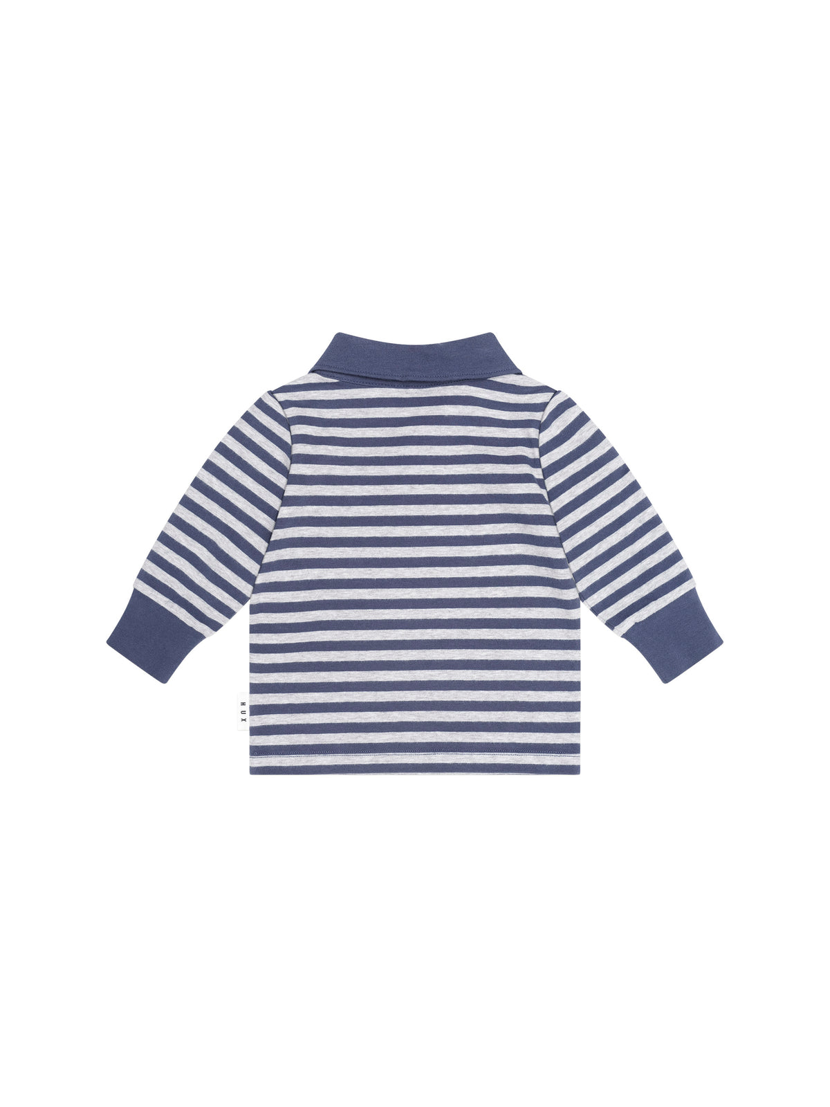 Ink Stripe Sitting Hux L/Sleeve Polo - Ink / Grey Marle
