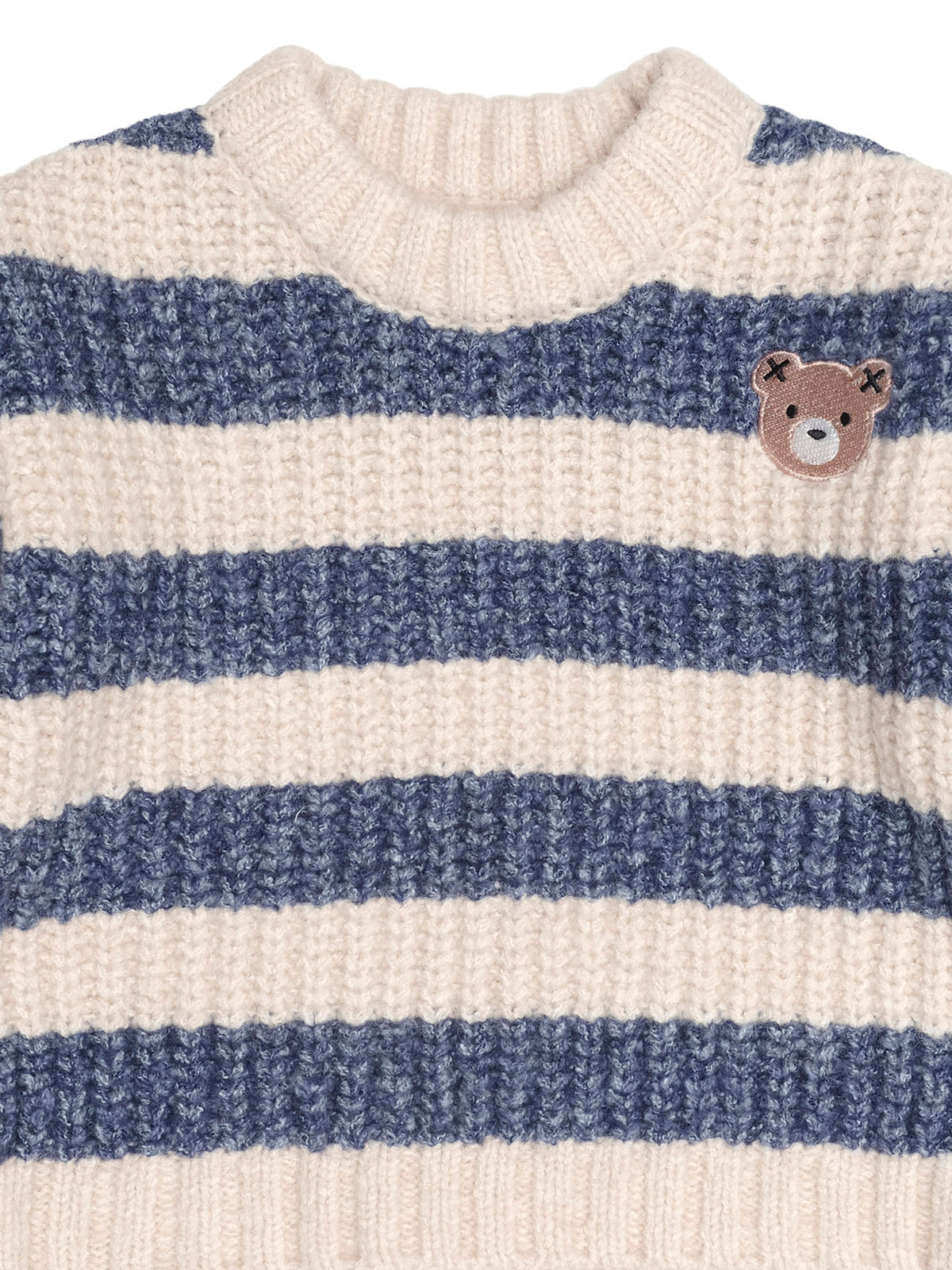 Ink Stripe Hux Embroidered Sponge Pullover - Ink / Ecru