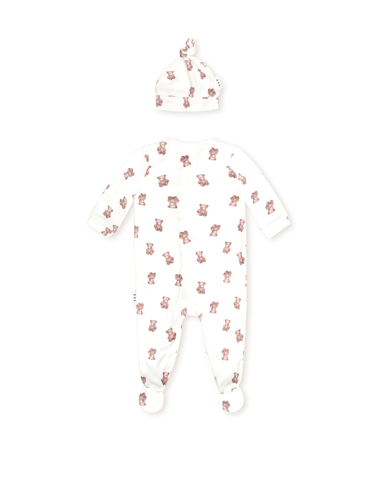 My First Hux Velour Romper and Beanie Set - Almond Milk