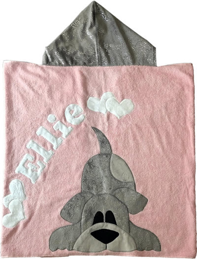 Happy Tails Girl Hooded Towel