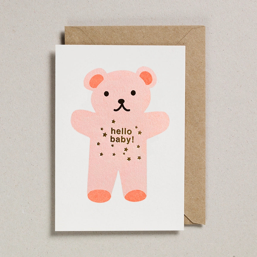 Hello Teddy New Baby Card - Twinkle Twinkle Little One