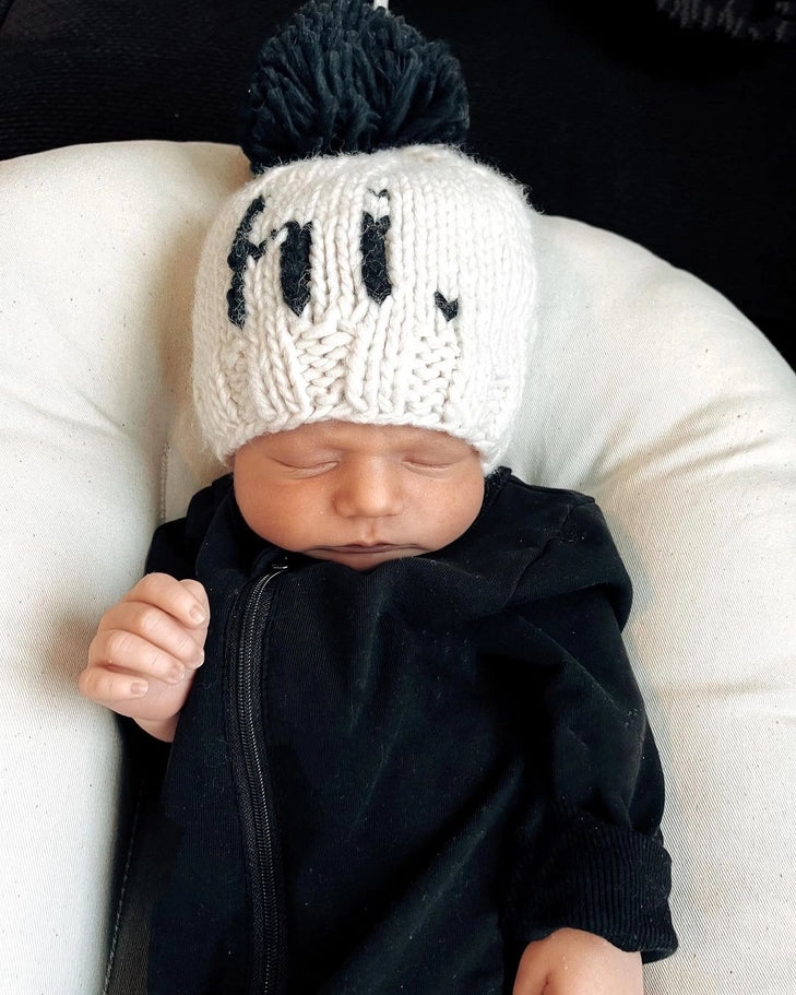 Hi. Black Hand Knit Beanie Hat - Twinkle Twinkle Little One