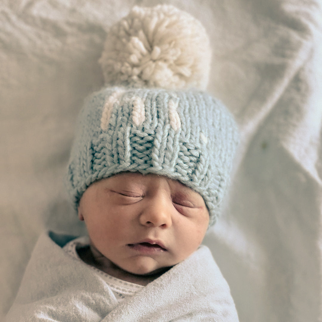 Hi. Surf Blue Hand Knit Beanie Hat - Twinkle Twinkle Little One