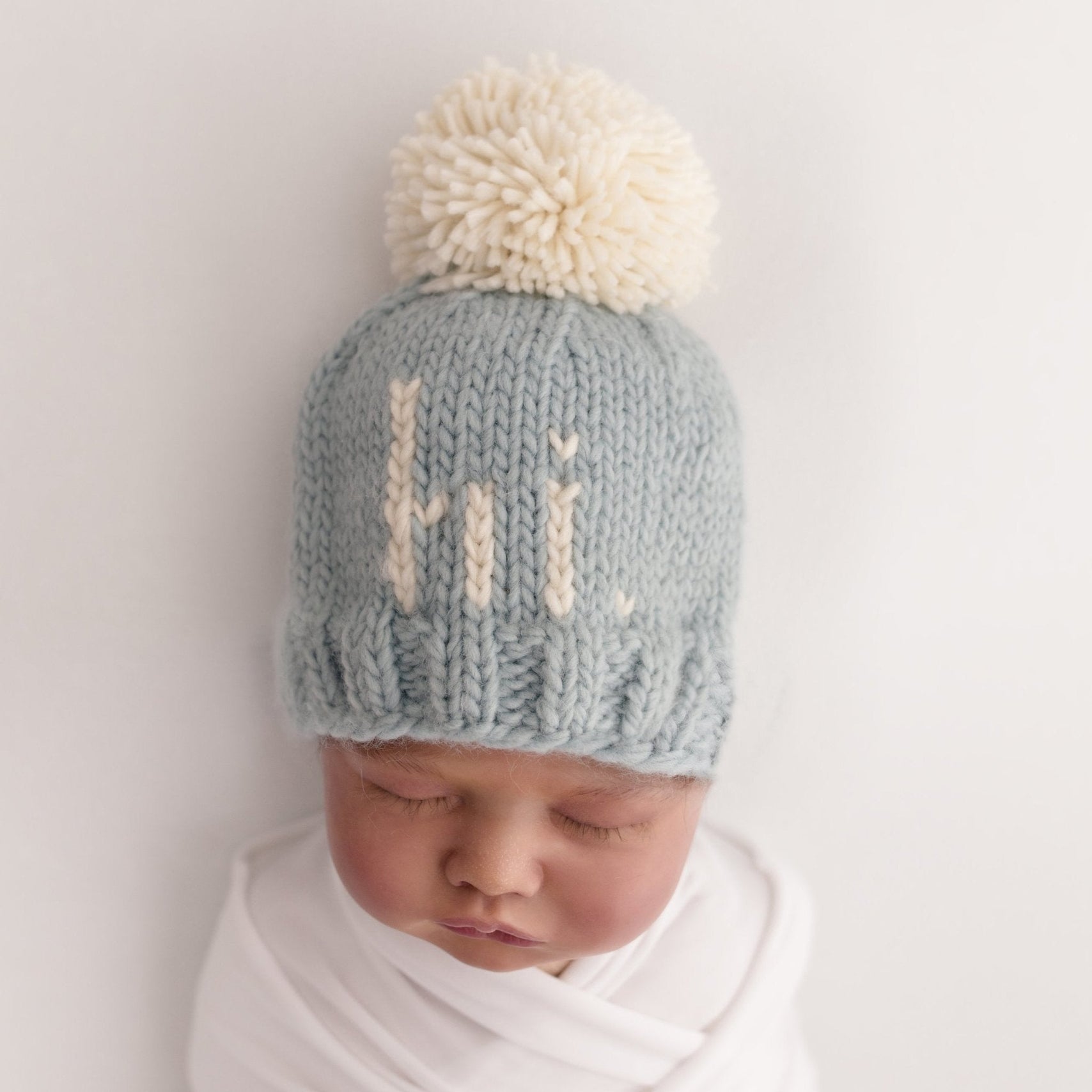 Hi. Surf Blue Hand Knit Beanie Hat - Twinkle Twinkle Little One