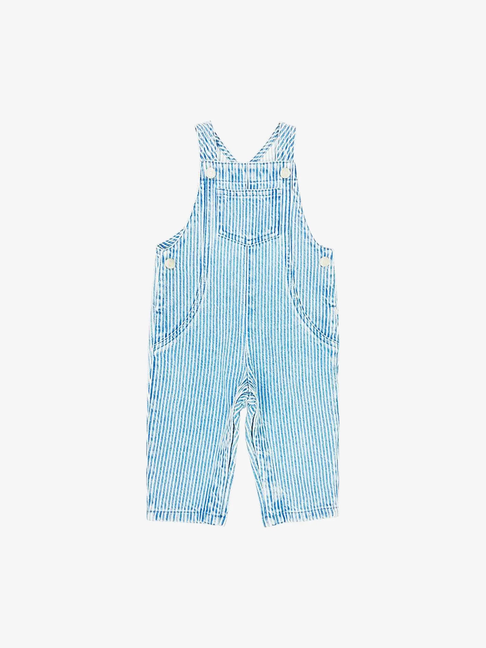 James Striped Long Overalls