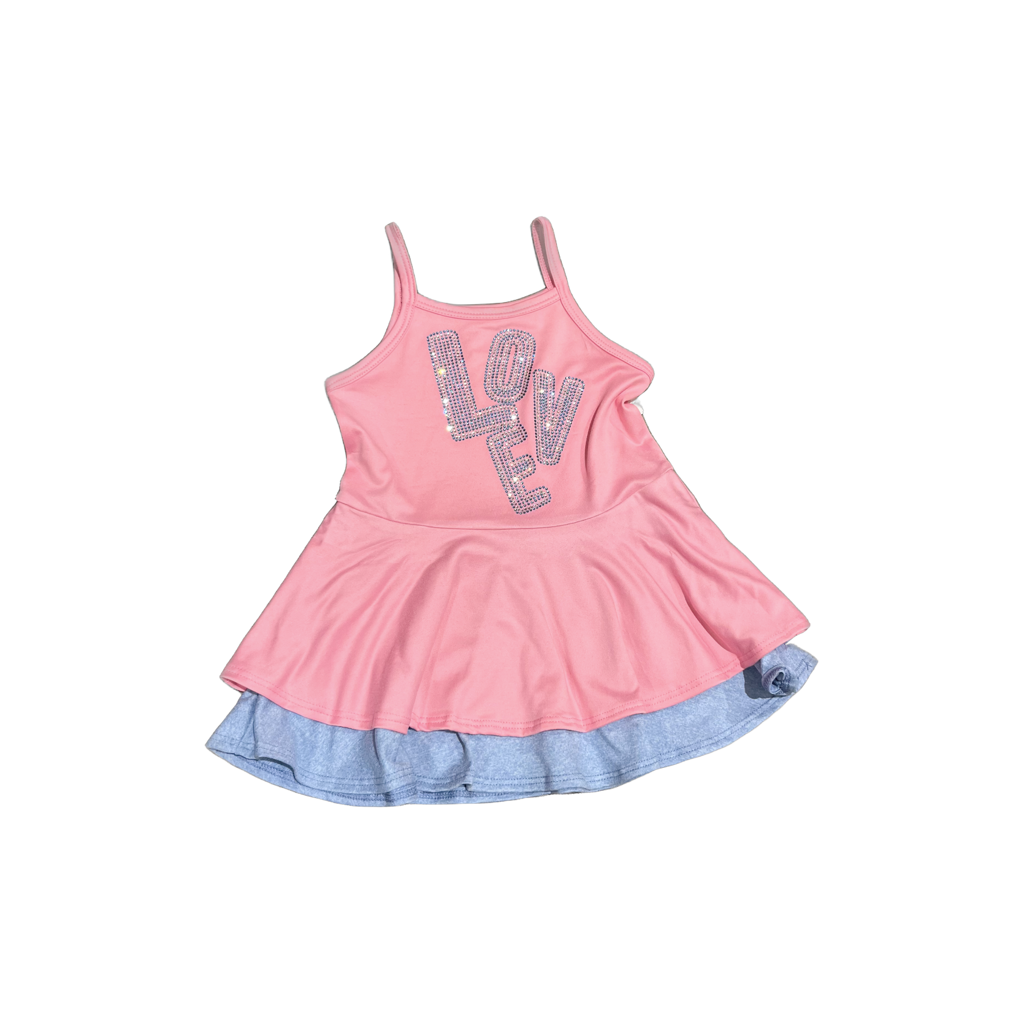 Pink & Light Blue Duo Love Twirl Dress - Twinkle Twinkle Little One