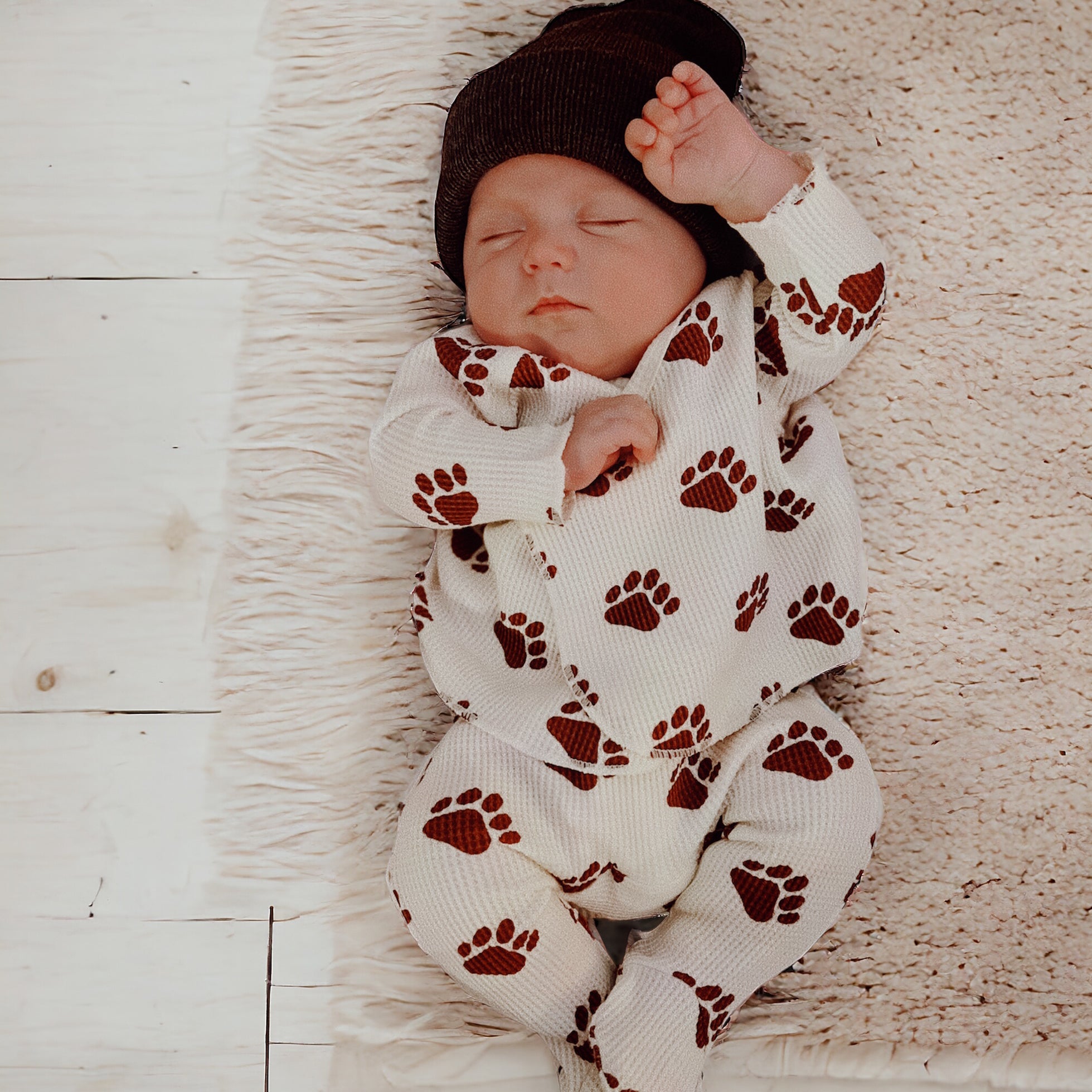Organic Waffle Kimono & Pant Set-Bear Paw - Twinkle Twinkle Little One