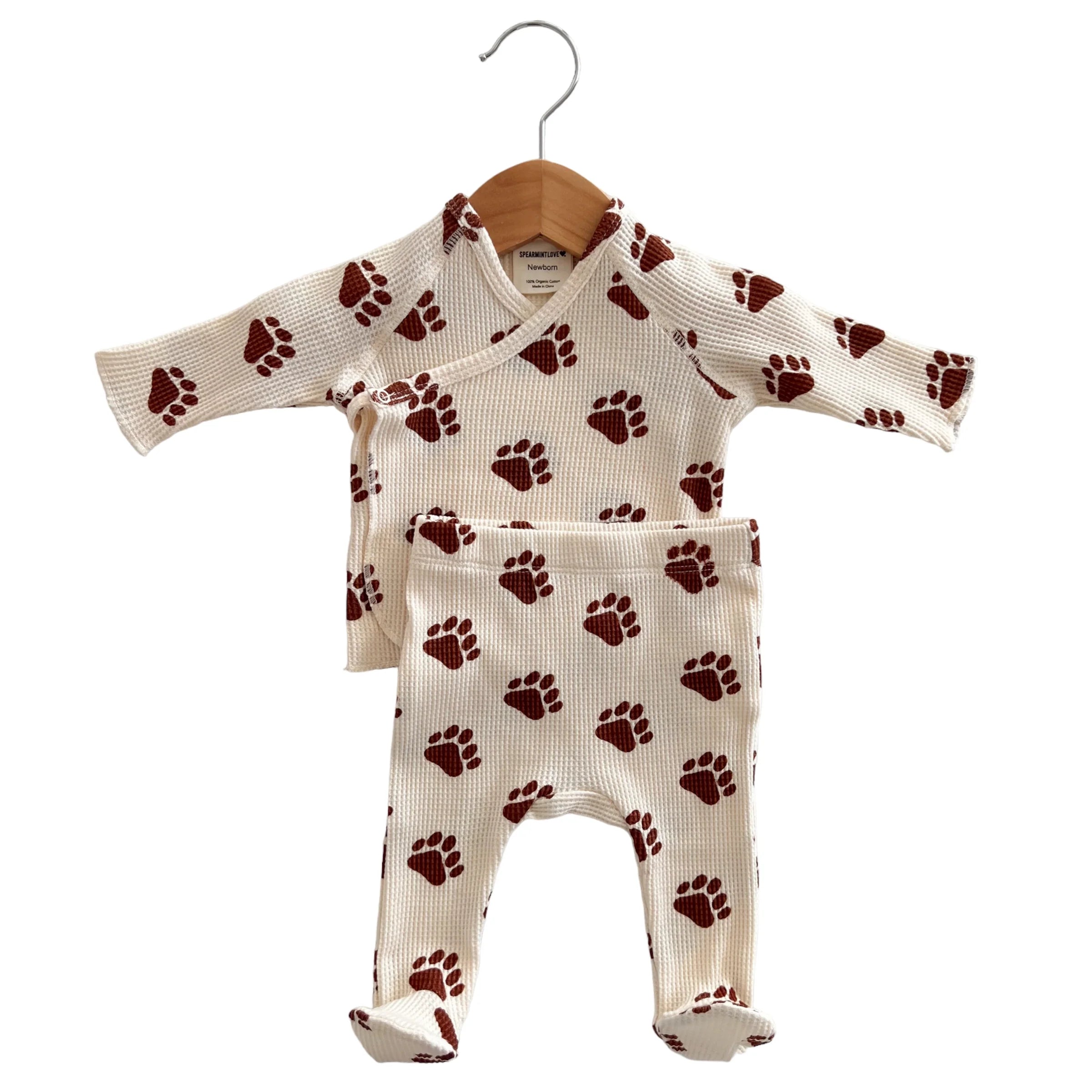 Organic Waffle Kimono & Pant Set-Bear Paw - Twinkle Twinkle Little One