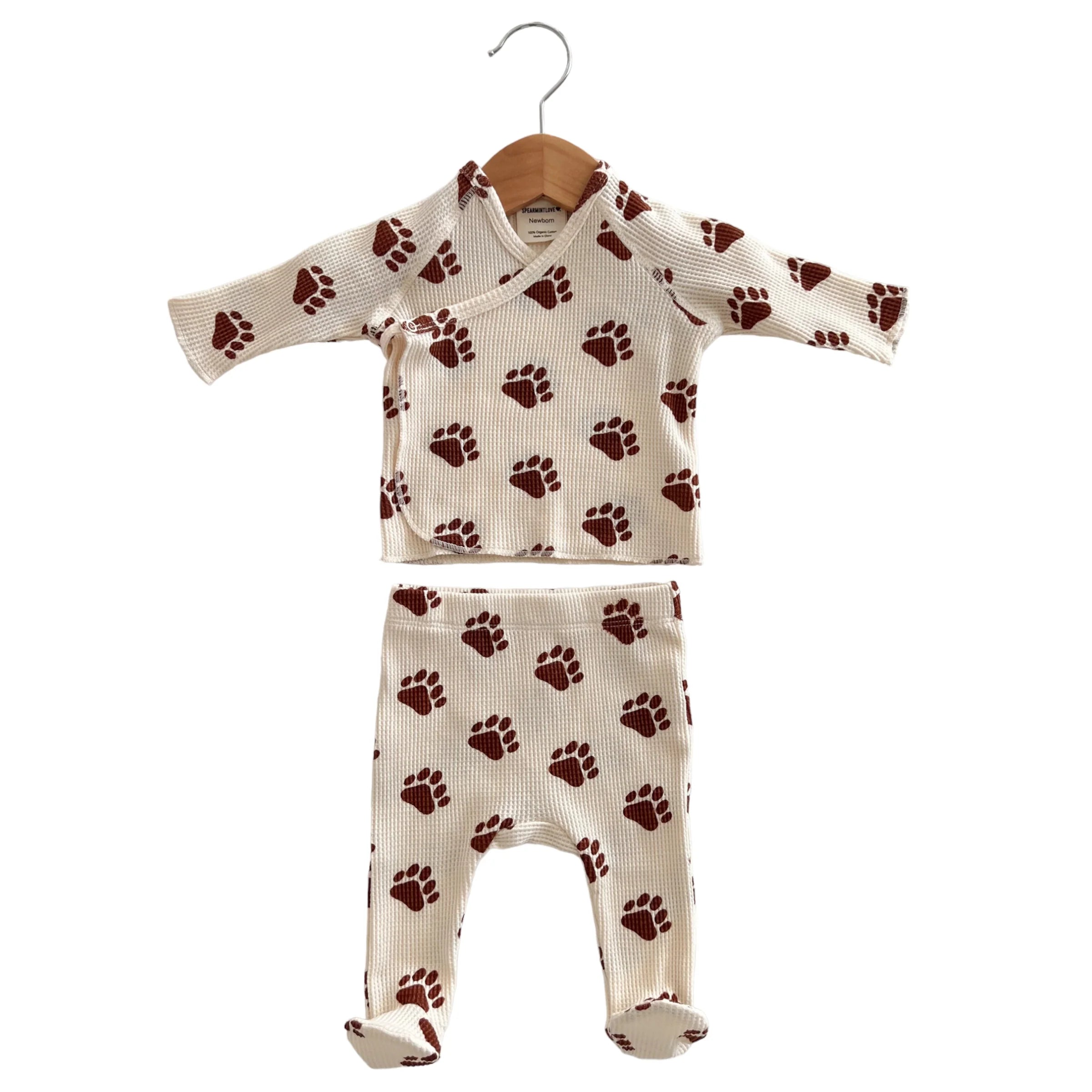 Organic Waffle Kimono & Pant Set-Bear Paw - Twinkle Twinkle Little One