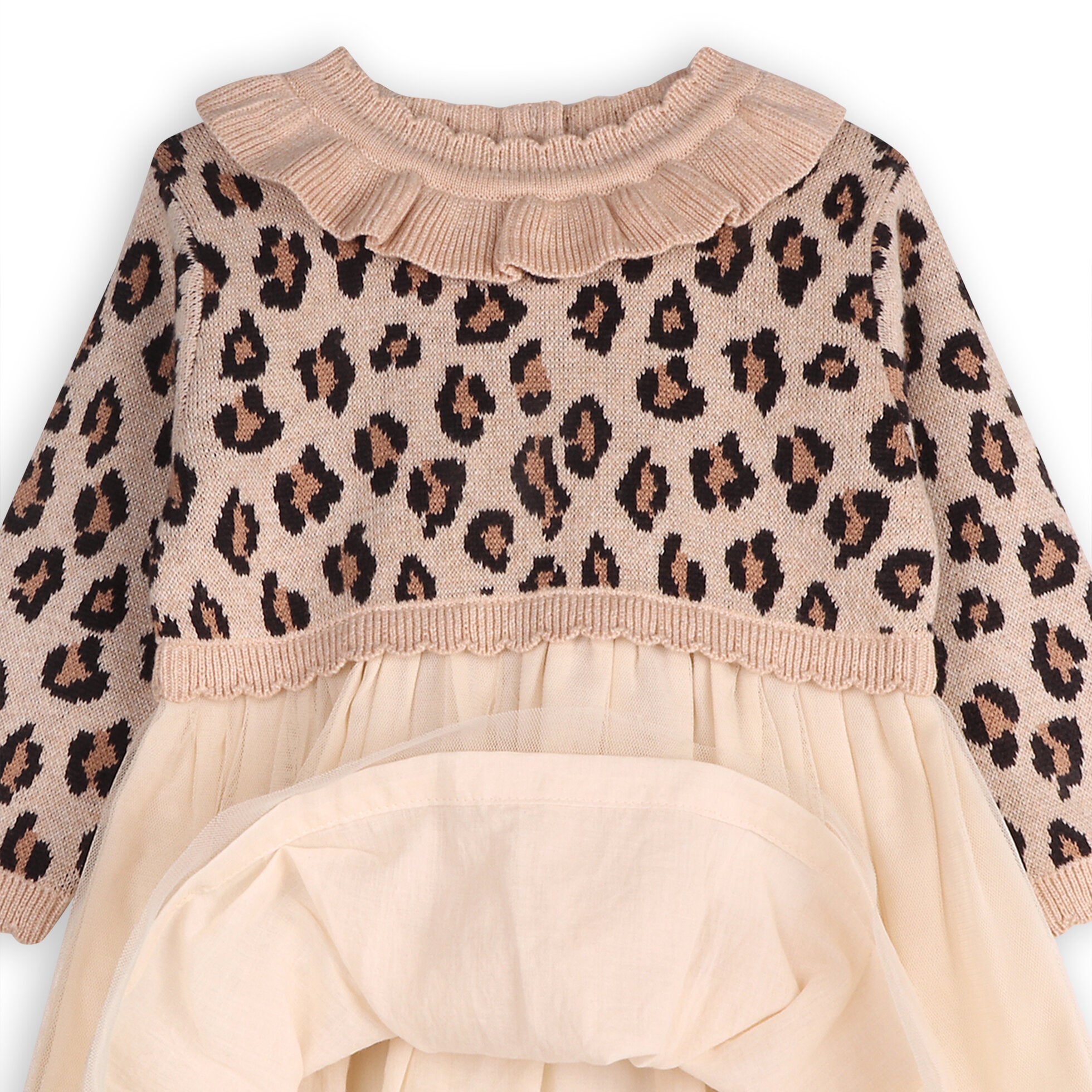 Leopard Jacquard Sweater Knit Baby Tutu Dress - Twinkle Twinkle Little One