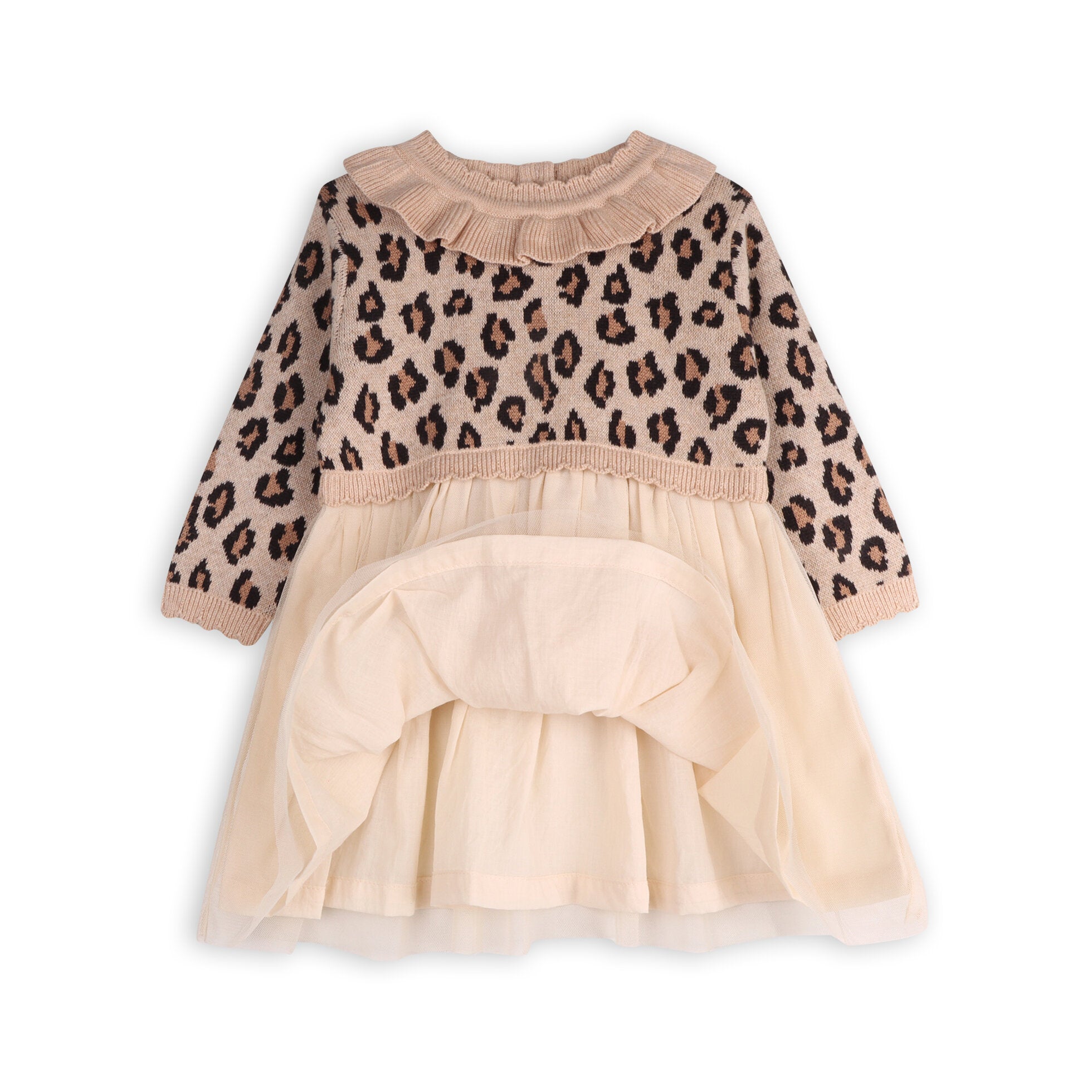 Leopard Jacquard Sweater Knit Baby Tutu Dress - Twinkle Twinkle Little One