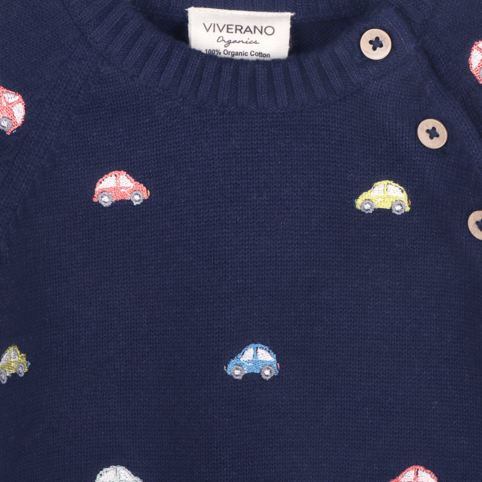 Mini Cars Embroidered Raglan Baby Pullover Sweater & Pant Set - Navy - Twinkle Twinkle Little One