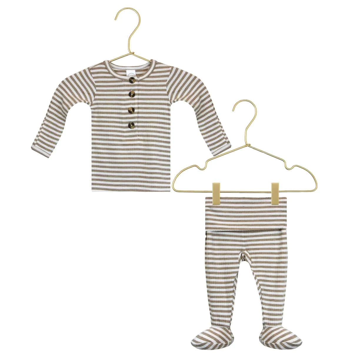 Indy Ribbed Top, Bottom & Top Knot Hat Set - Twinkle Twinkle Little One