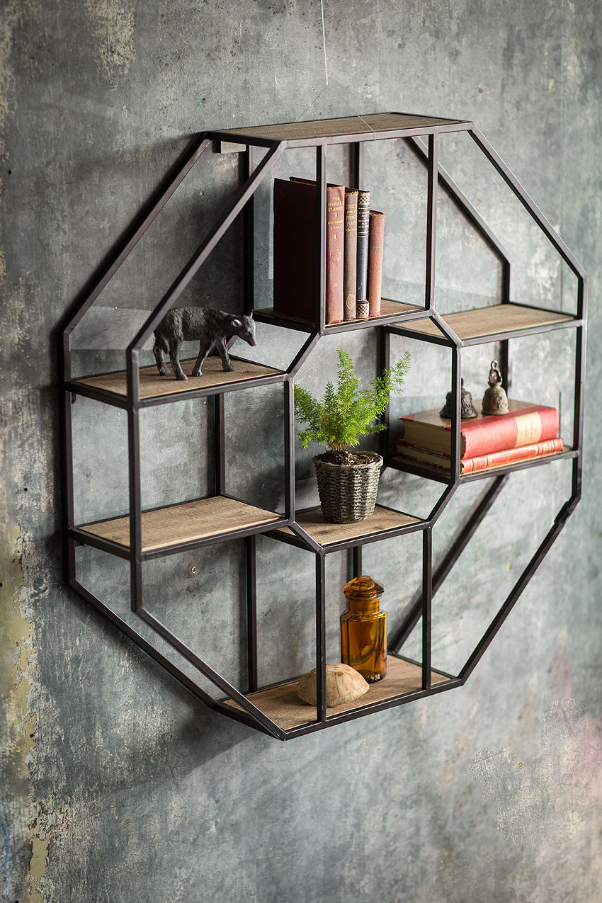 Iron and Wood Hexagonal Shelf - Twinkle Twinkle Little One