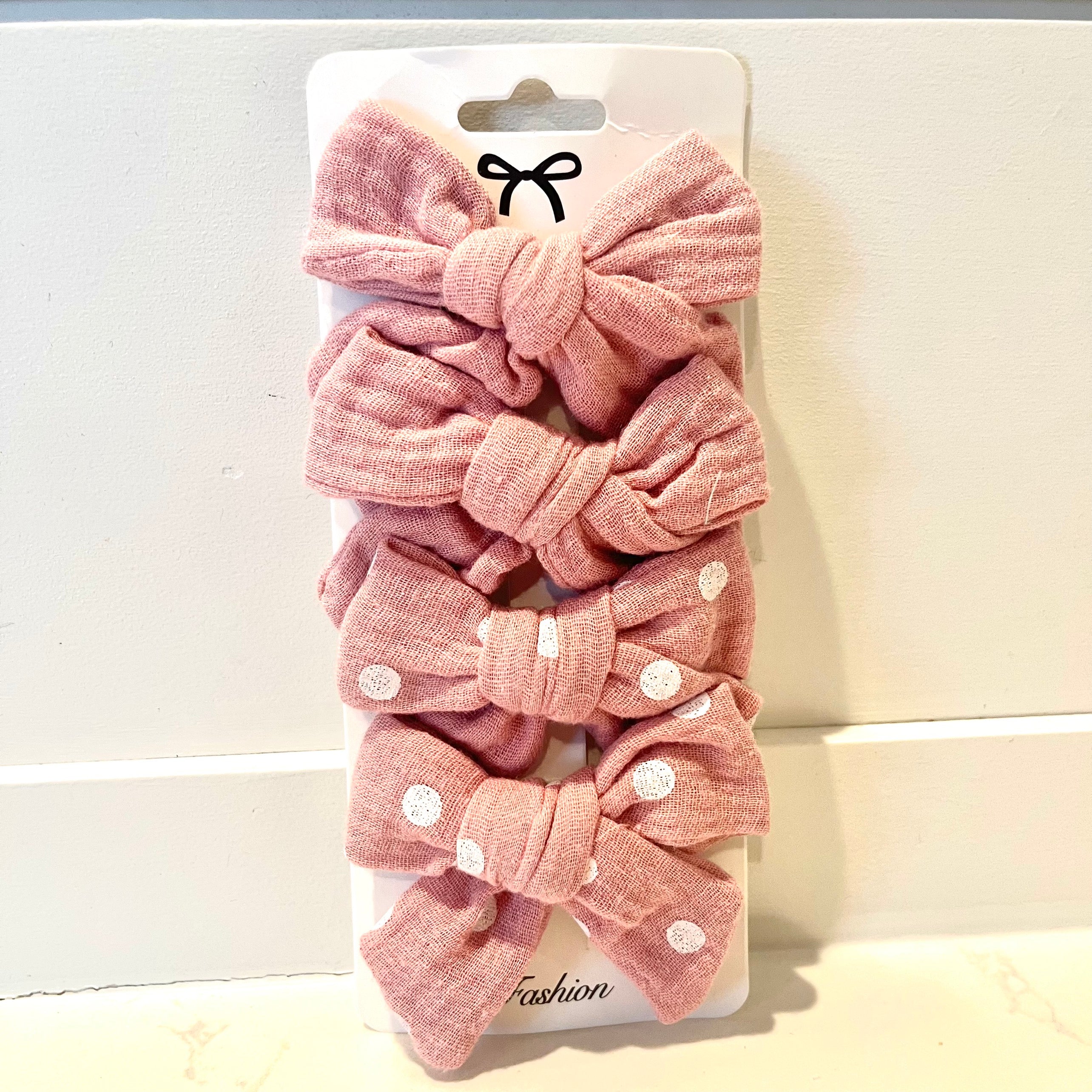 Tied Muslin Bow Clips - Twinkle Twinkle Little One