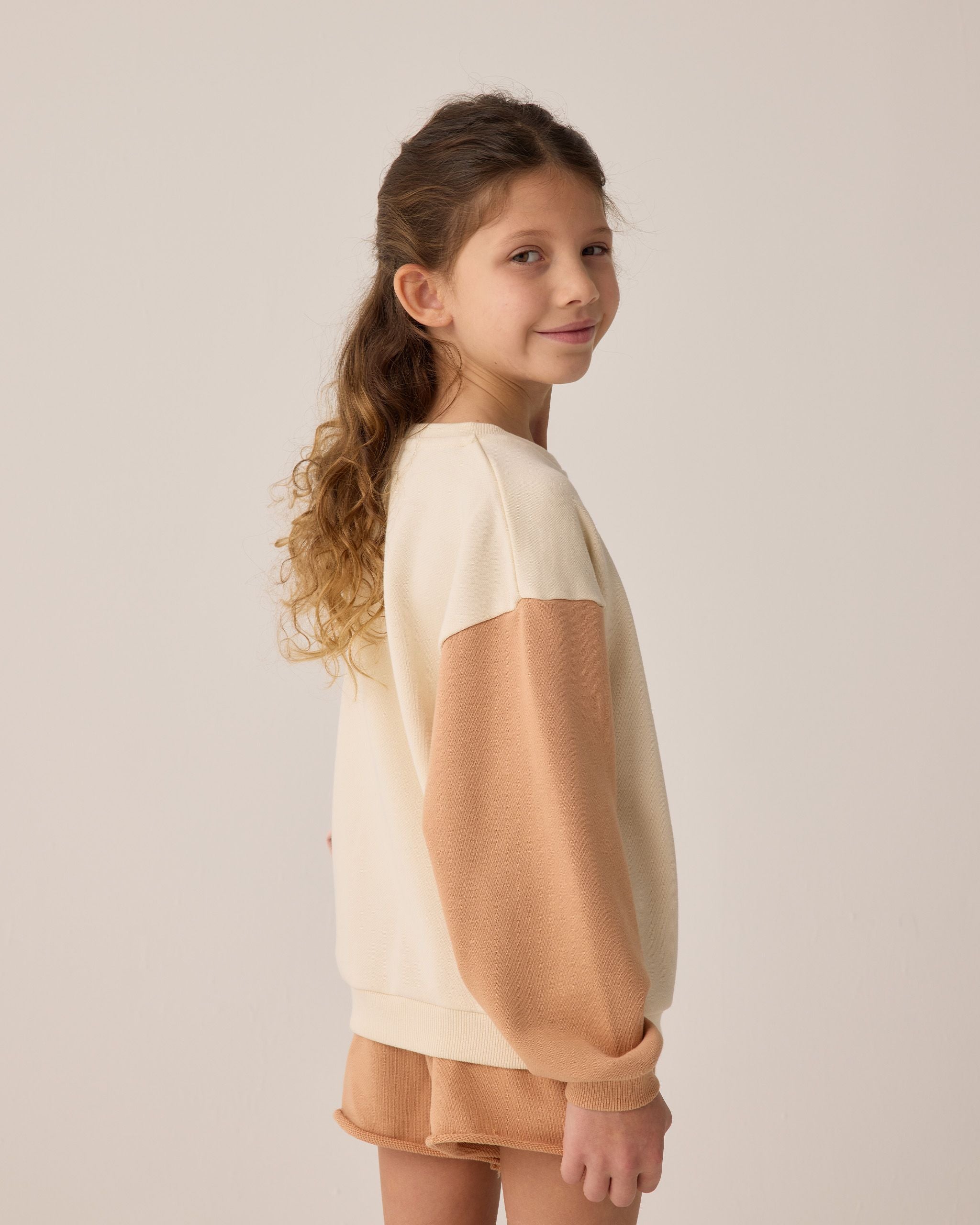 Legend Color Block Sweatshirt & Grapefruit Sweat Short Set - Twinkle Twinkle Little One