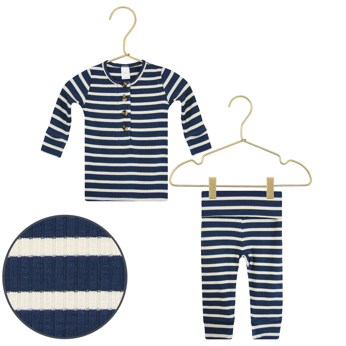 Lou Lou & Company Jack Ribbed Top, Bottoms + Hat Set - Twinkle Twinkle Little One