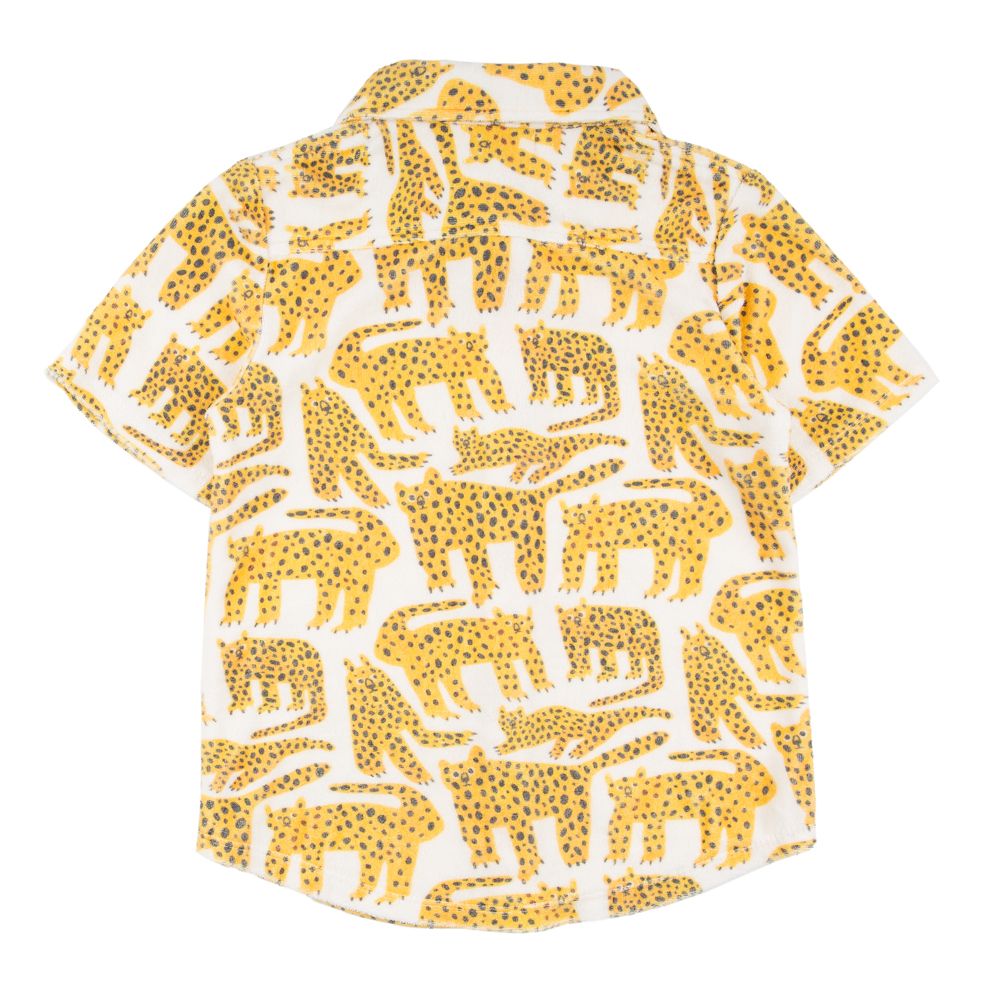Jerry Short Sleeve Button Up & Wyoming Short Set - Cheetah - Twinkle Twinkle Little One
