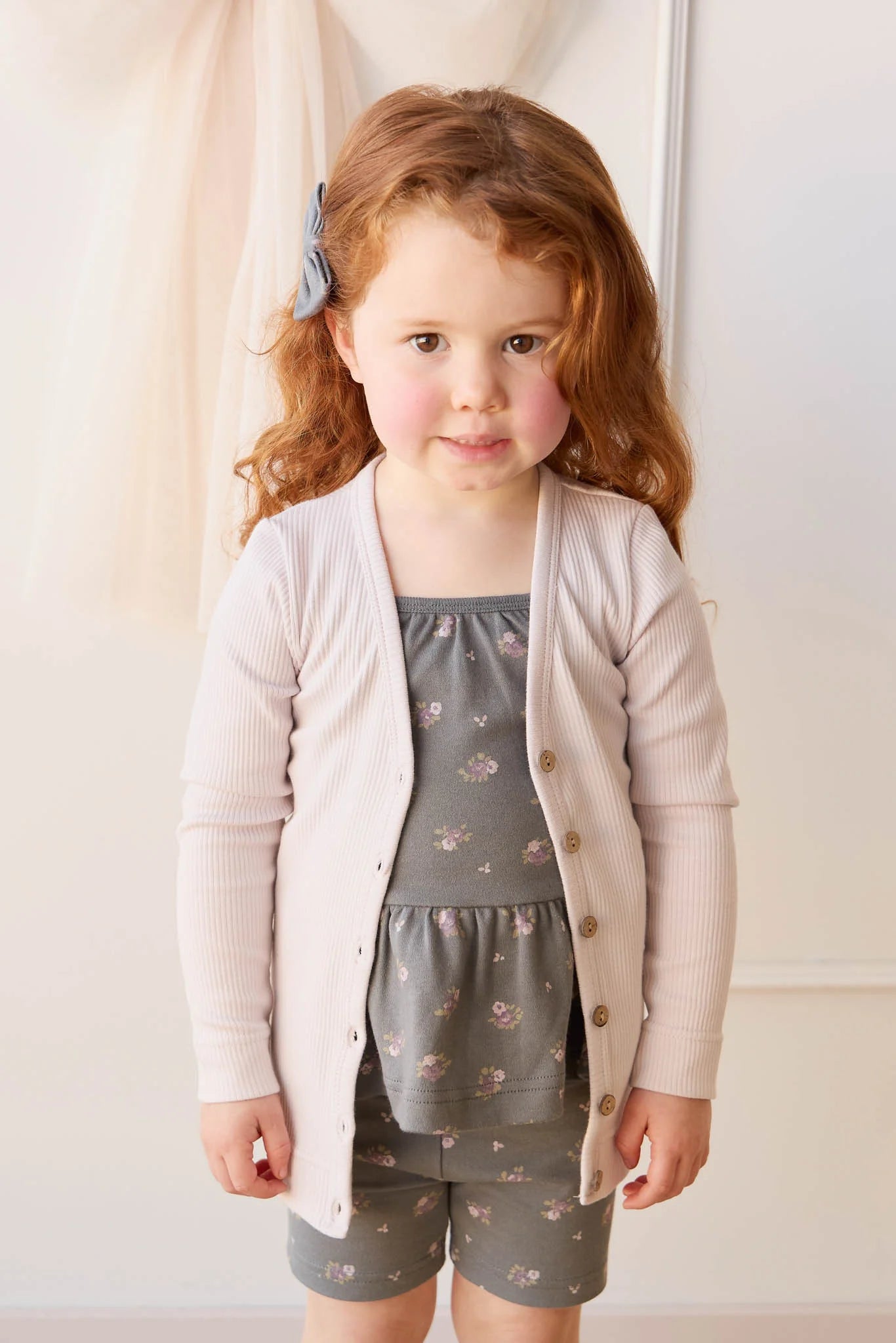 Organic Cotton Meadow Singlet & Bike Short Set - Simone Lava - Twinkle Twinkle Little One