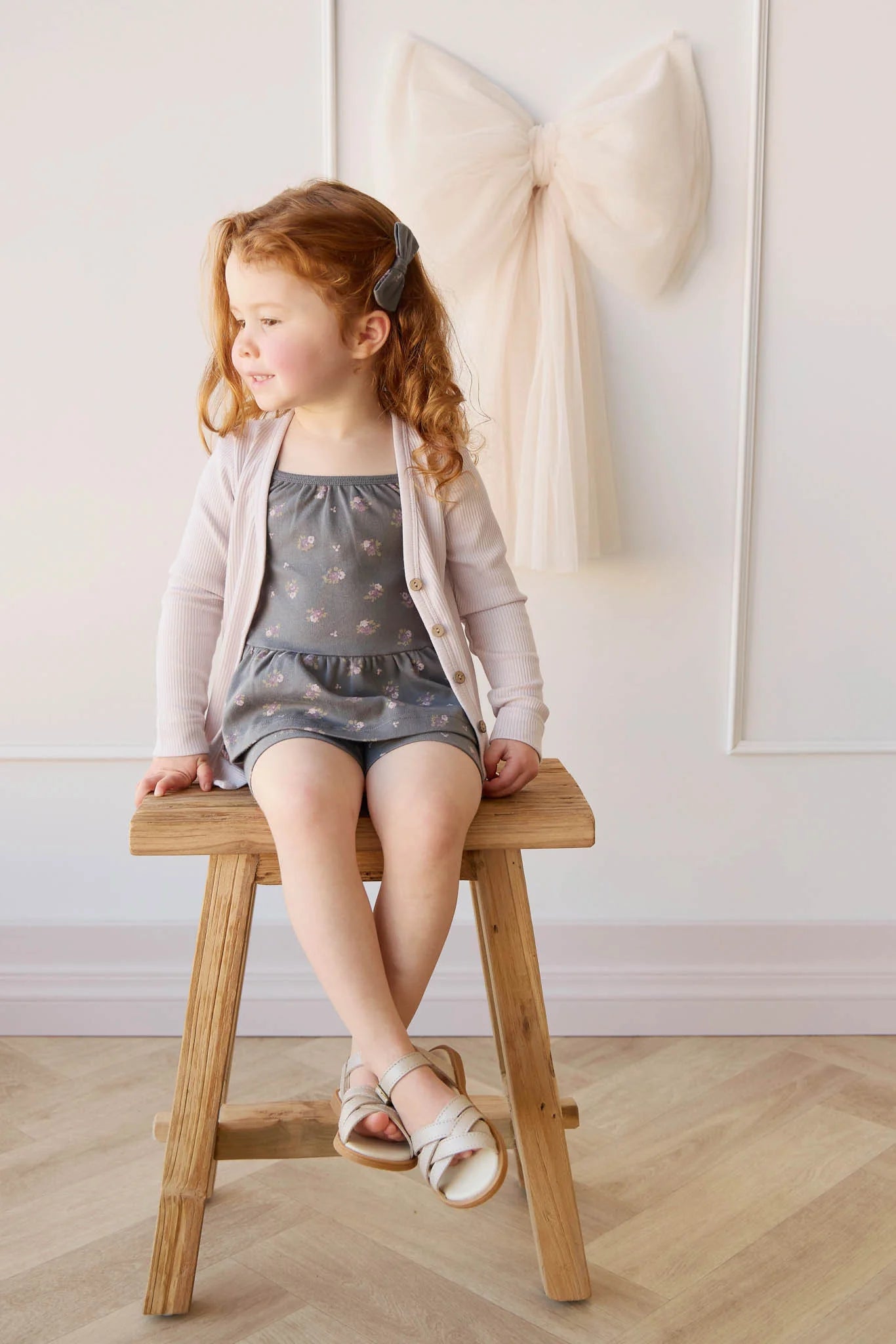 Organic Cotton Meadow Singlet & Bike Short Set - Simone Lava - Twinkle Twinkle Little One