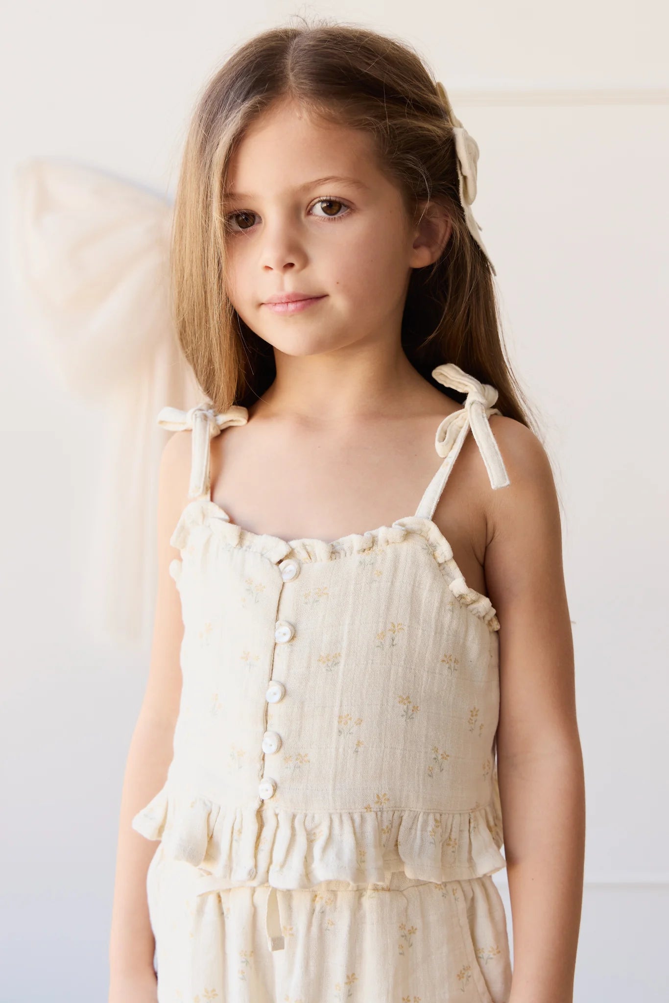 Organic Cotton Muslin Mirabel Top & Cordelia Pant Set - Pauline Chamomile - Twinkle Twinkle Little One