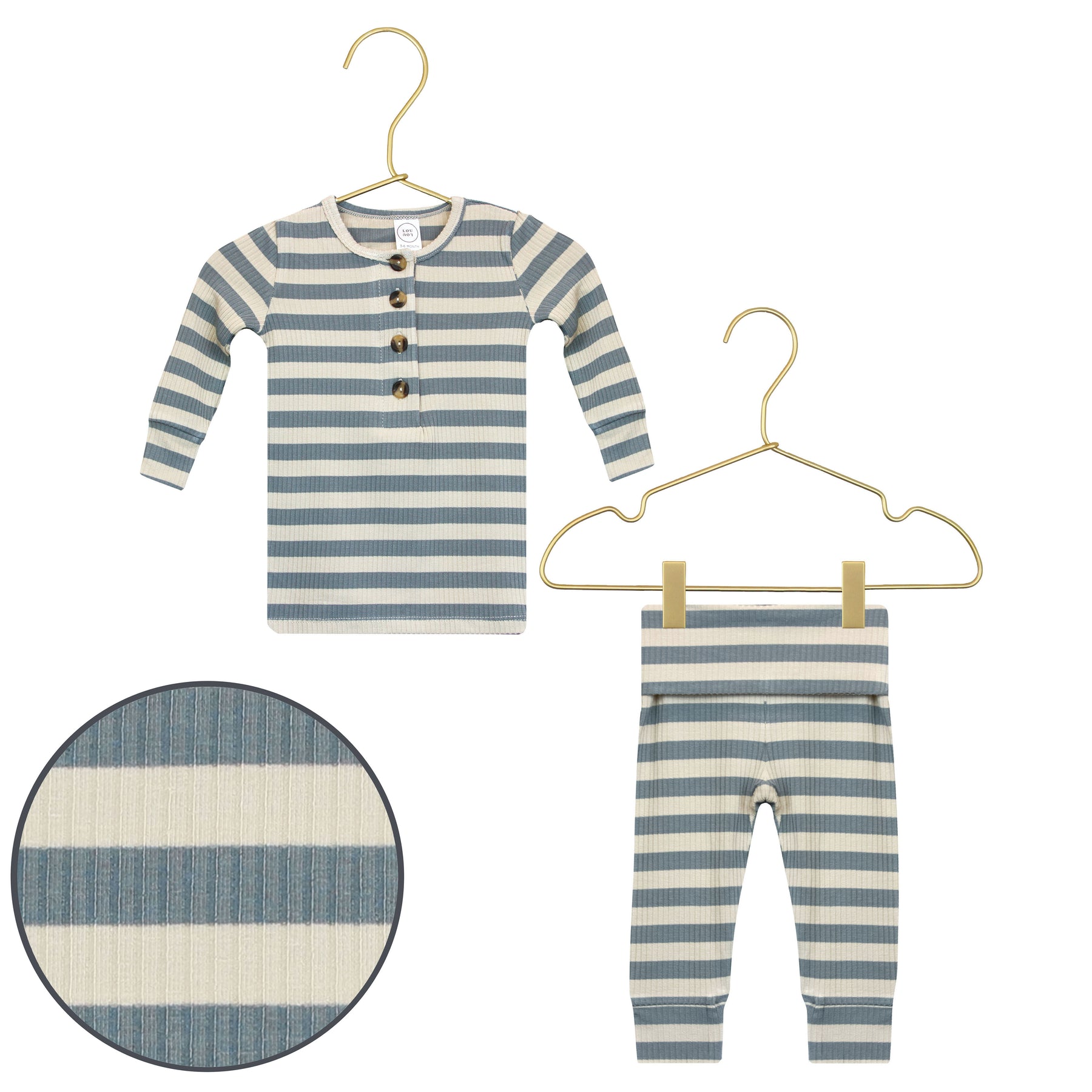 Lou Lou & Company Lincoln Ribbed Top, Bottoms + Hat Set - Twinkle Twinkle Little One