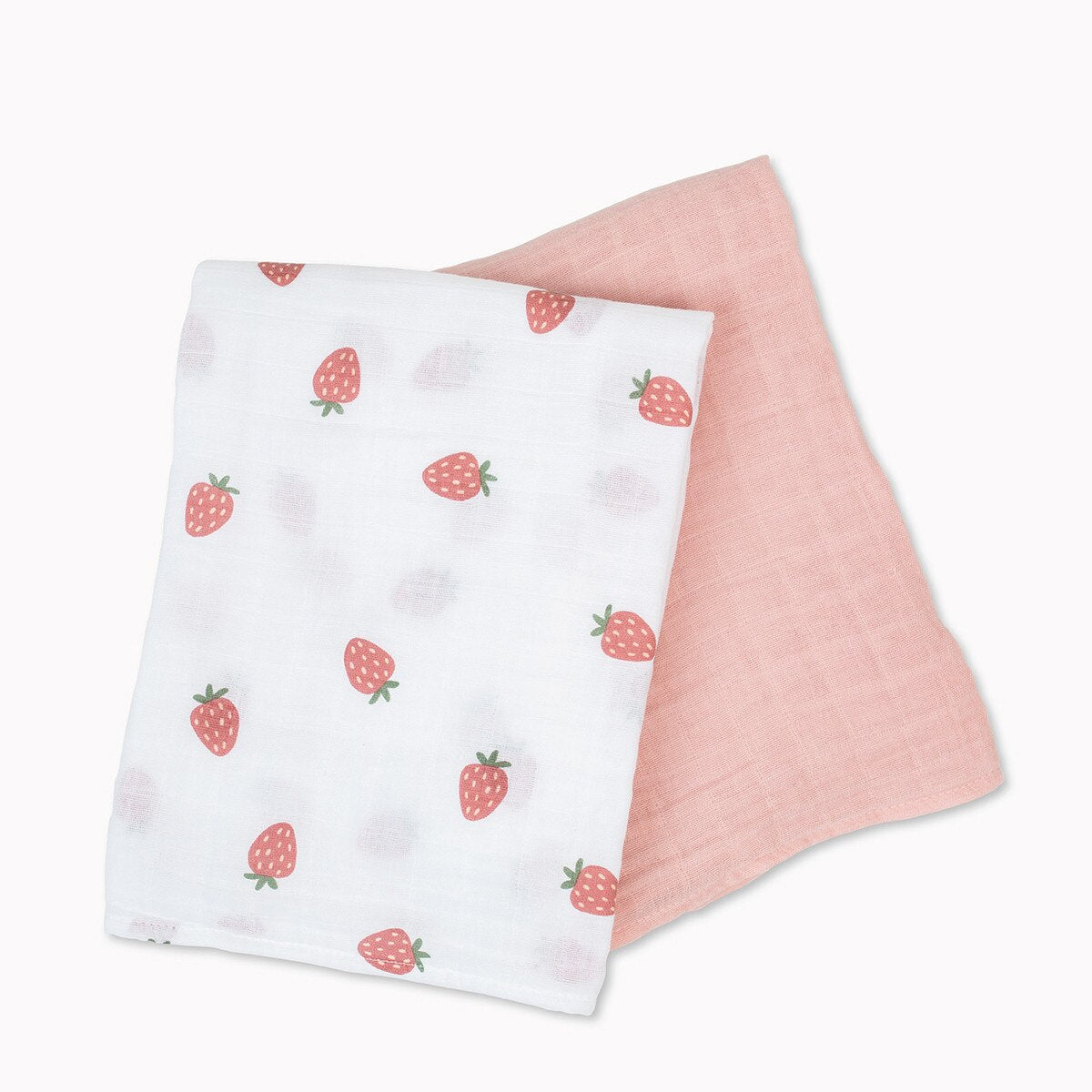Lulujo Cotton Swaddles - Strawberries & Pink - Twinkle Twinkle Little One