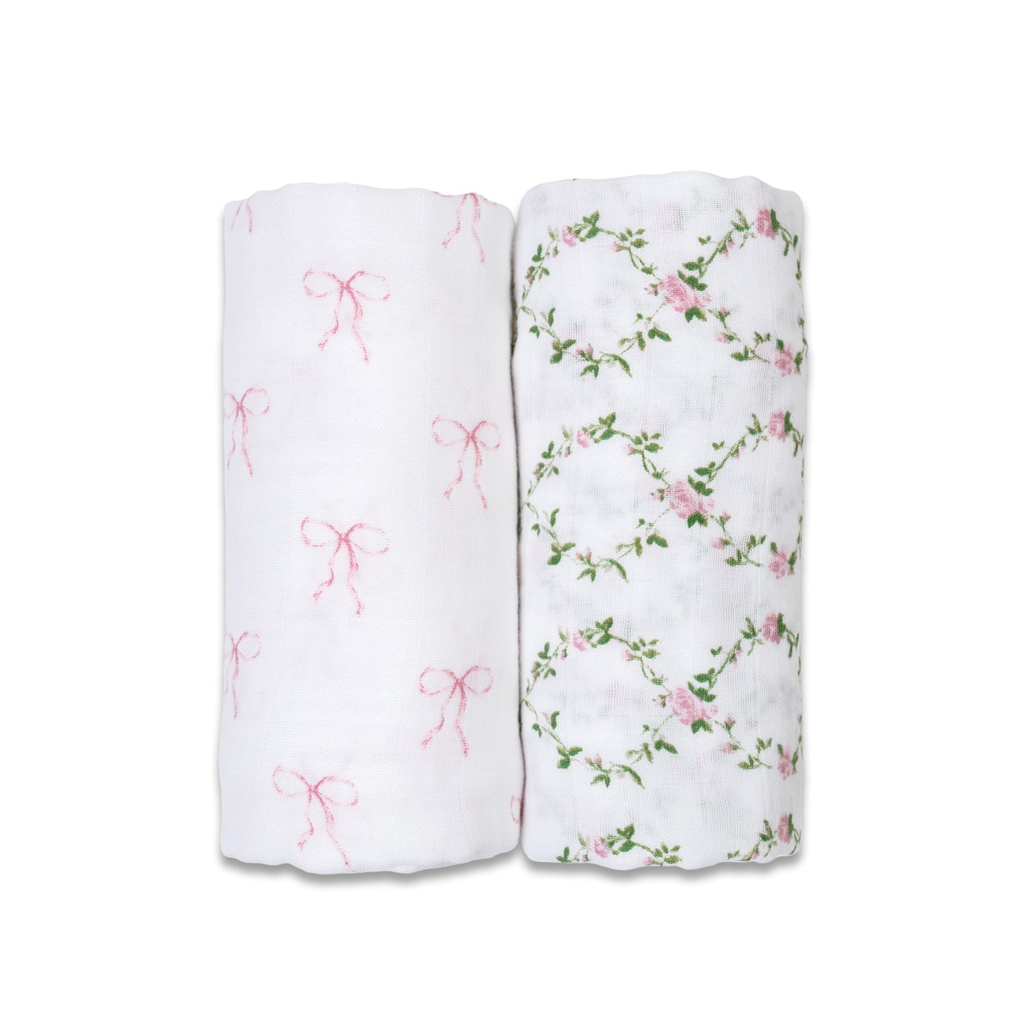 Lulujo Cotton Swaddles - Bows & Rose Trellis - Twinkle Twinkle Little One