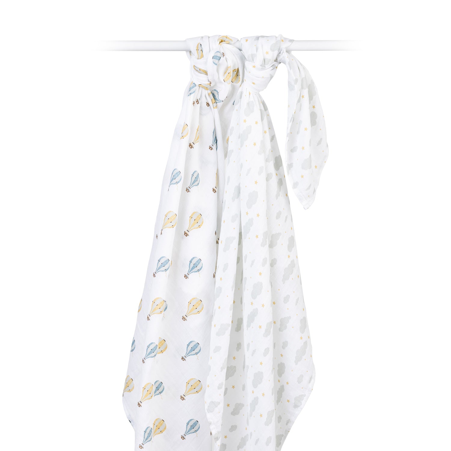 Lulujo Cotton Swaddles - Hot Air Balloons & Clouds - Twinkle Twinkle Little One
