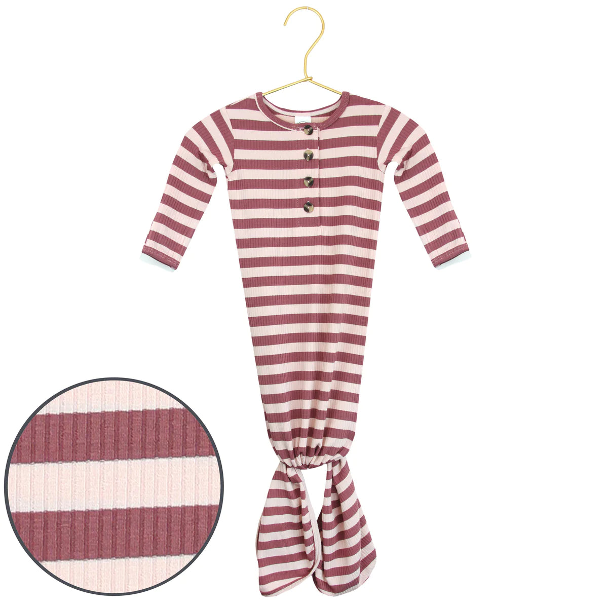 Lannie Ribbed Knotted Gown - Twinkle Twinkle Little One