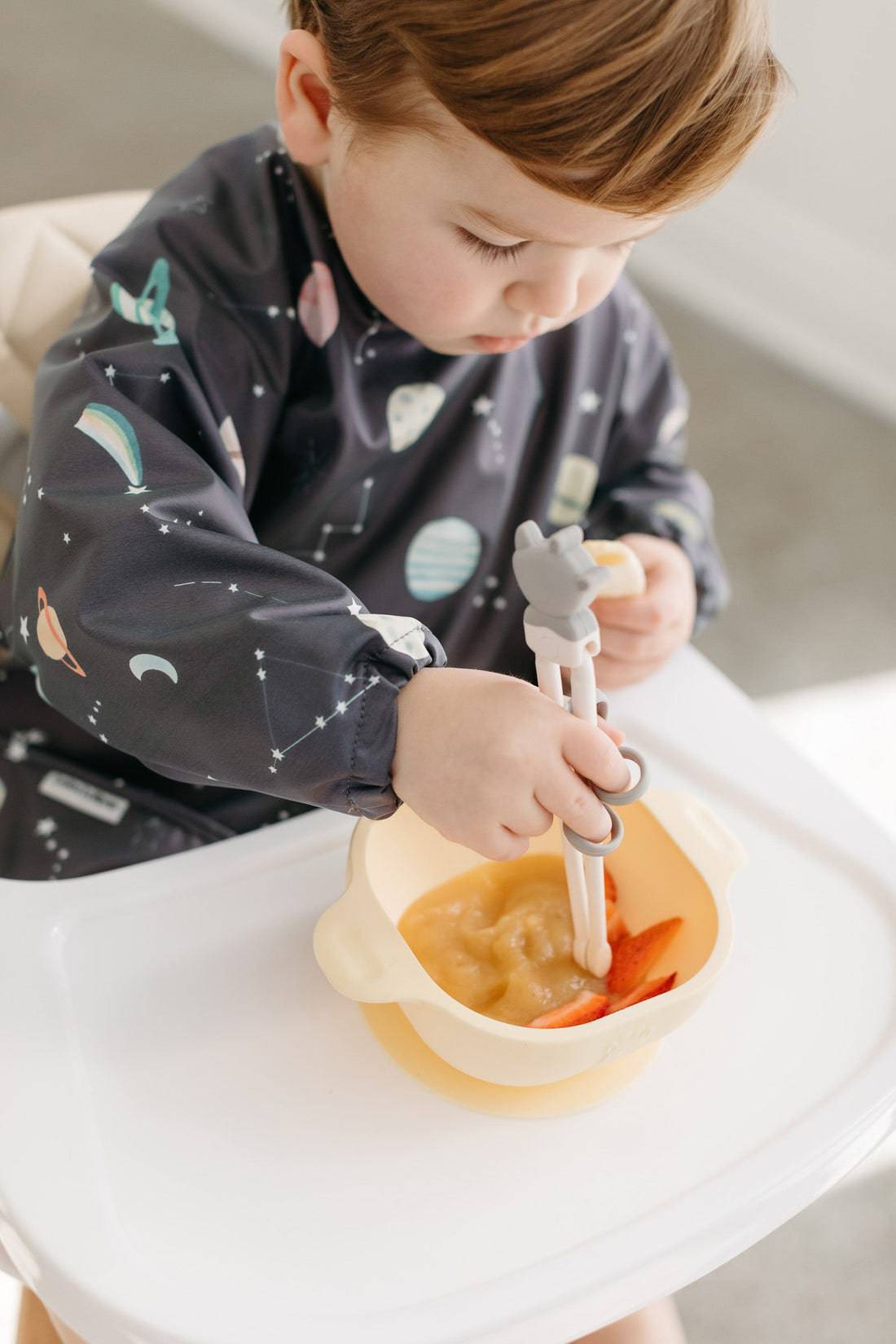 Long Sleeve Waterproof Bib - Planets - Twinkle Twinkle Little One
