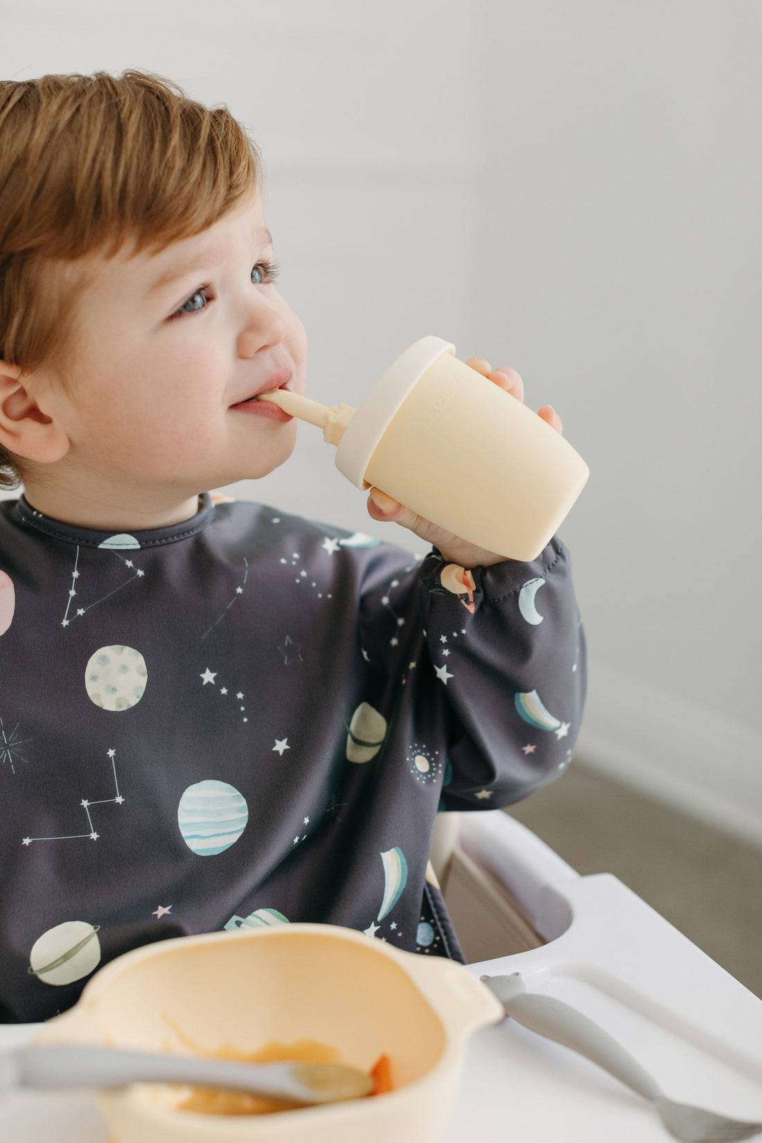 Long Sleeve Waterproof Bib - Planets - Twinkle Twinkle Little One