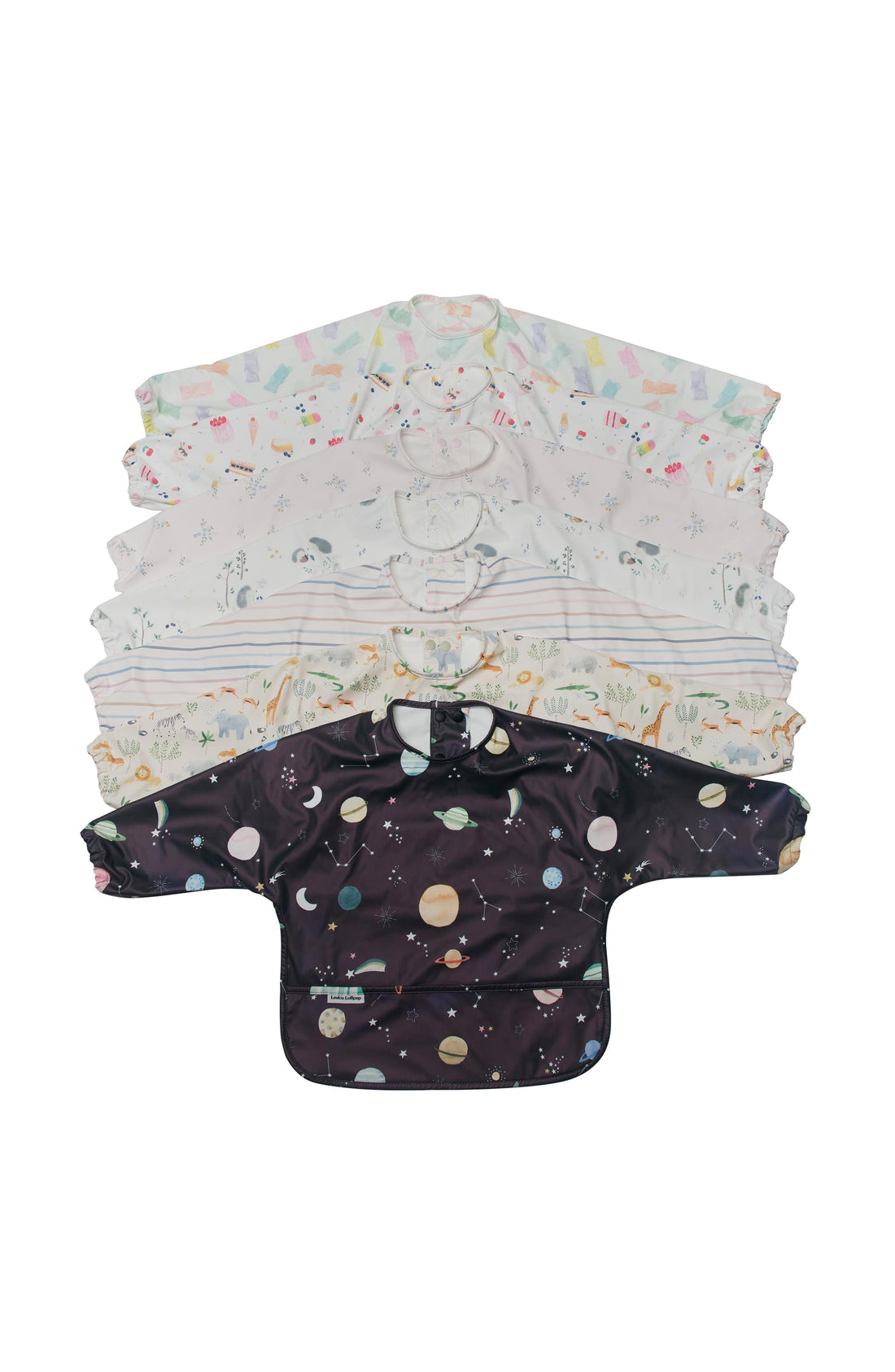 Long Sleeve Waterproof Bib - Planets - Twinkle Twinkle Little One